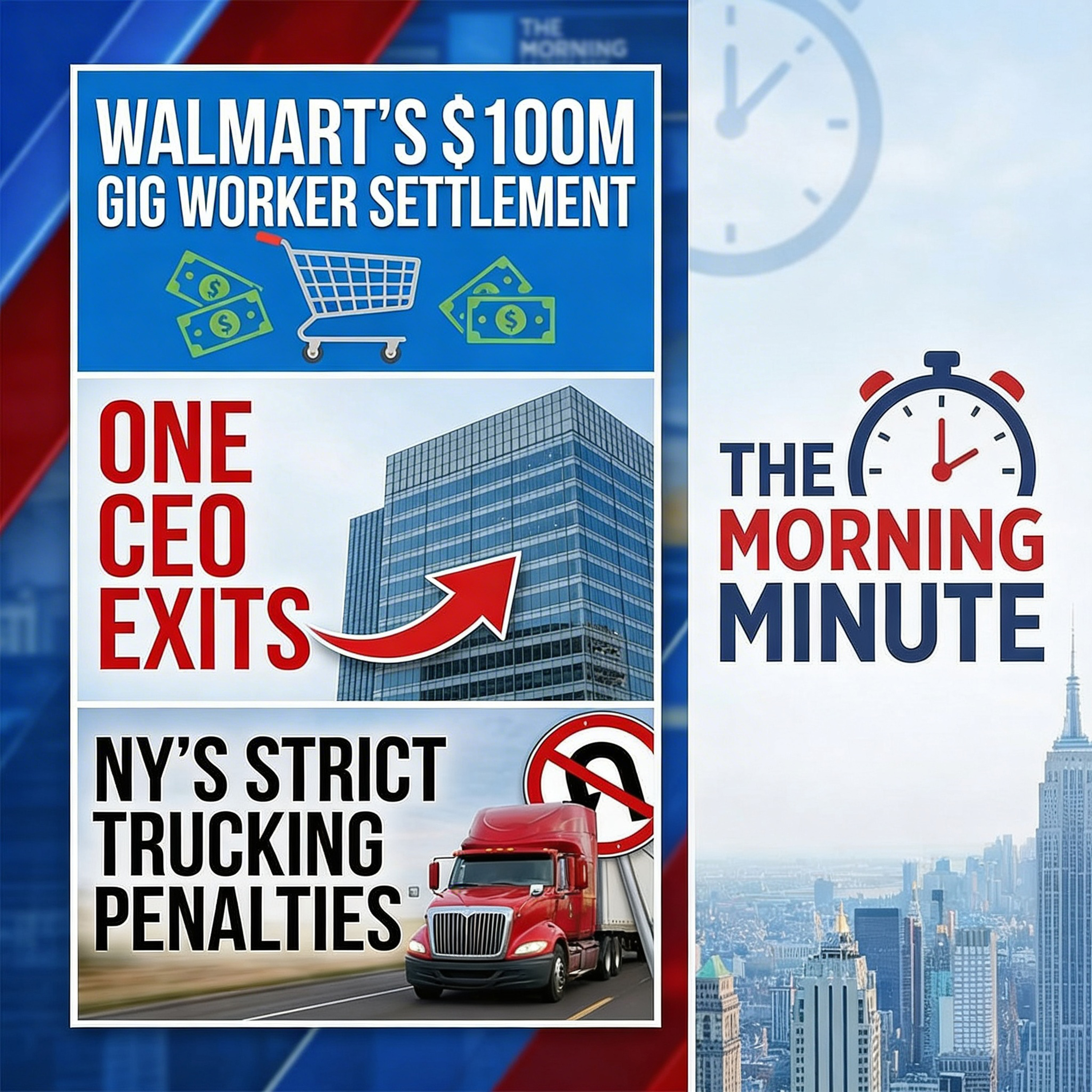 Walmart’s $100M Gig Worker Settlement, ONE CEO Exits & NY's Strict Trucking Penalties | The Morning Minute