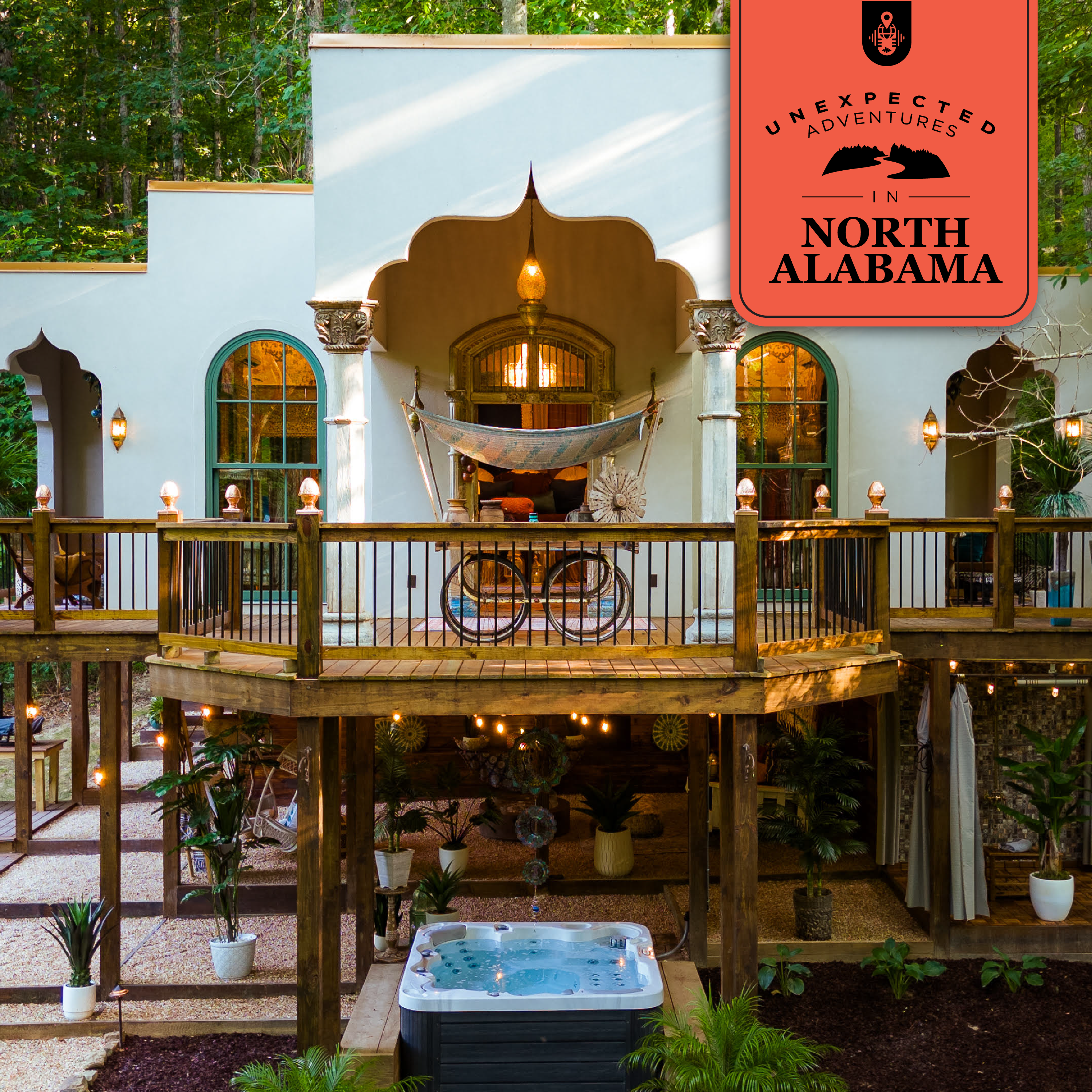 95: An Exotic Oasis in North Alabama: The Flying Carpet Moroccan Treehouse episode artwork