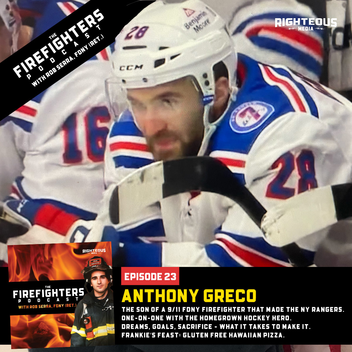 Anthony Greco. The Son of a 9/11 FDNY Firefighter That Made the NY Rangers. One-On-One With The Homegrown Hockey Hero. Dreams, Goals, Sacrifice - What it Takes to Make It. Frankie’s Feast: Gluten Free Hawaiian Pizza.