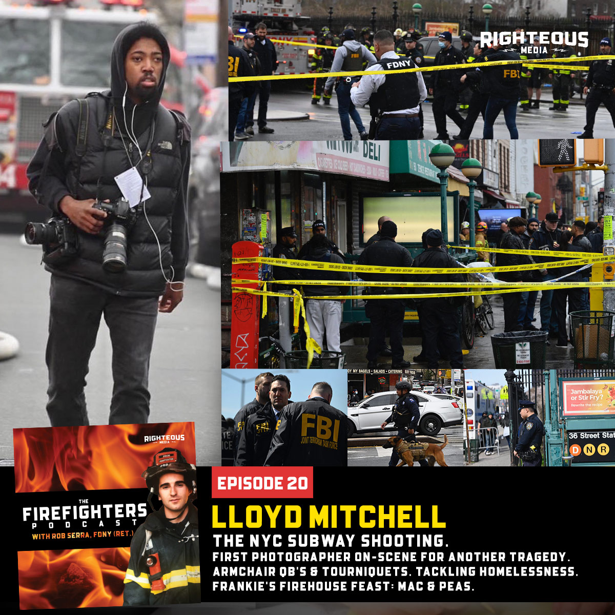 Lloyd Mitchell. The NYC Subway Shooting. First Photographer On-Scene for Another Tragedy. Armchair QB's & Tourniquets. Tackling Homelessness. Frankie's Firehouse Feast: Mac & Peas.
