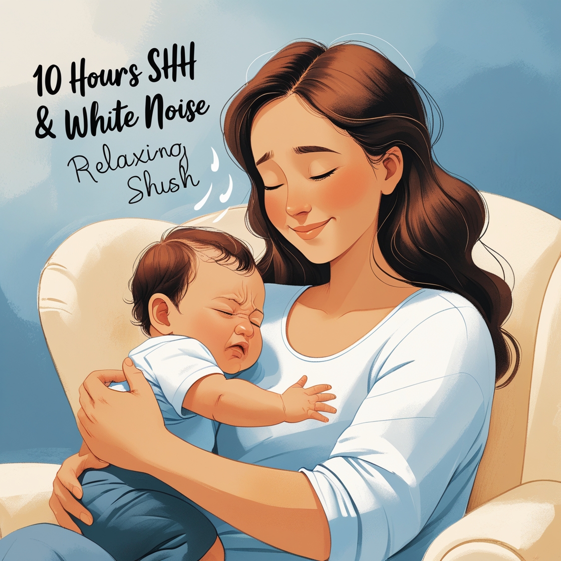 10 Hours Shh & White Noise Shushing Colic Baby  Relaxing Shhh Shush