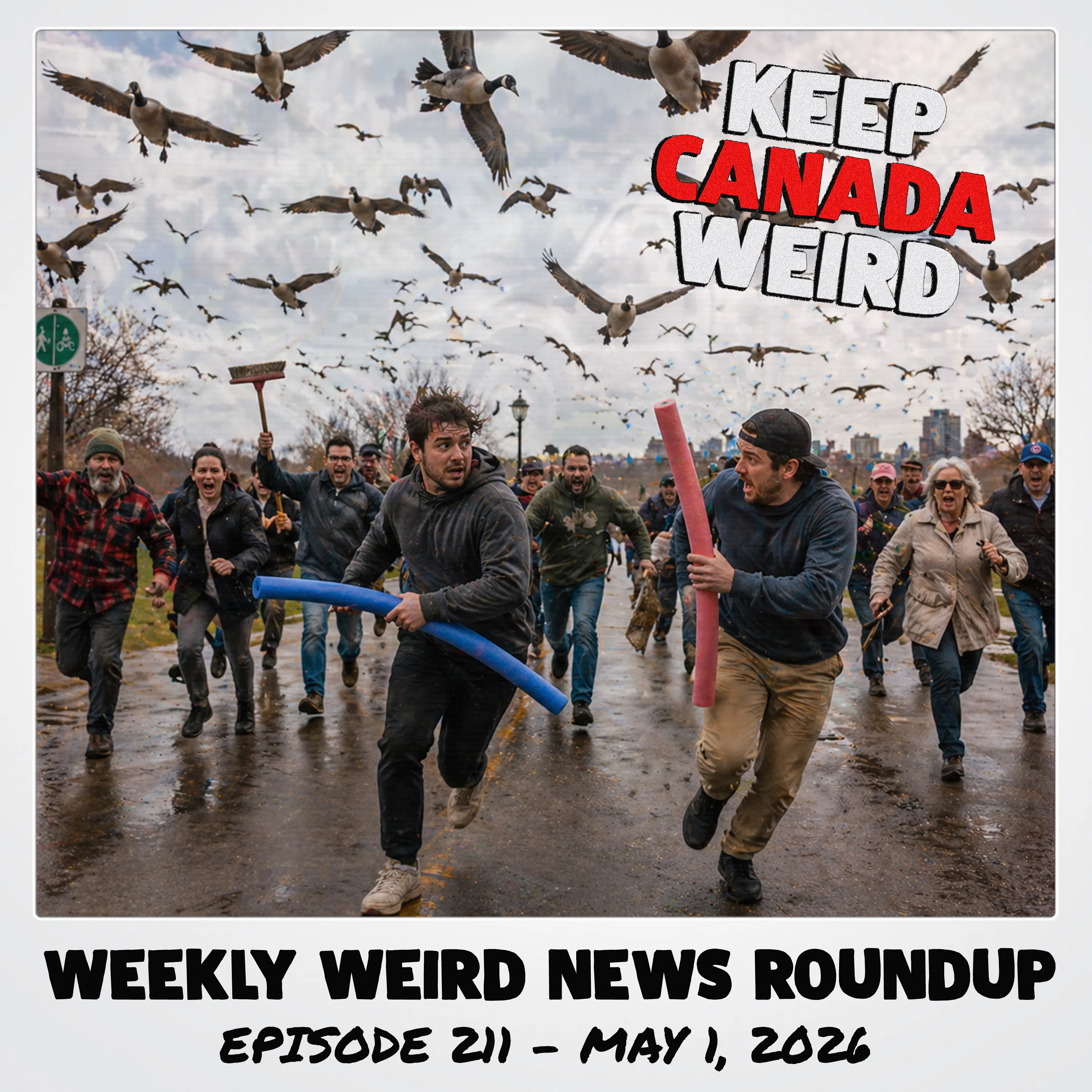 KEEP CANADA WEIRD - 211 - 2026/05/01 - Hypocritical bird stories, peacocks, pokemon, and a moose episode artwork