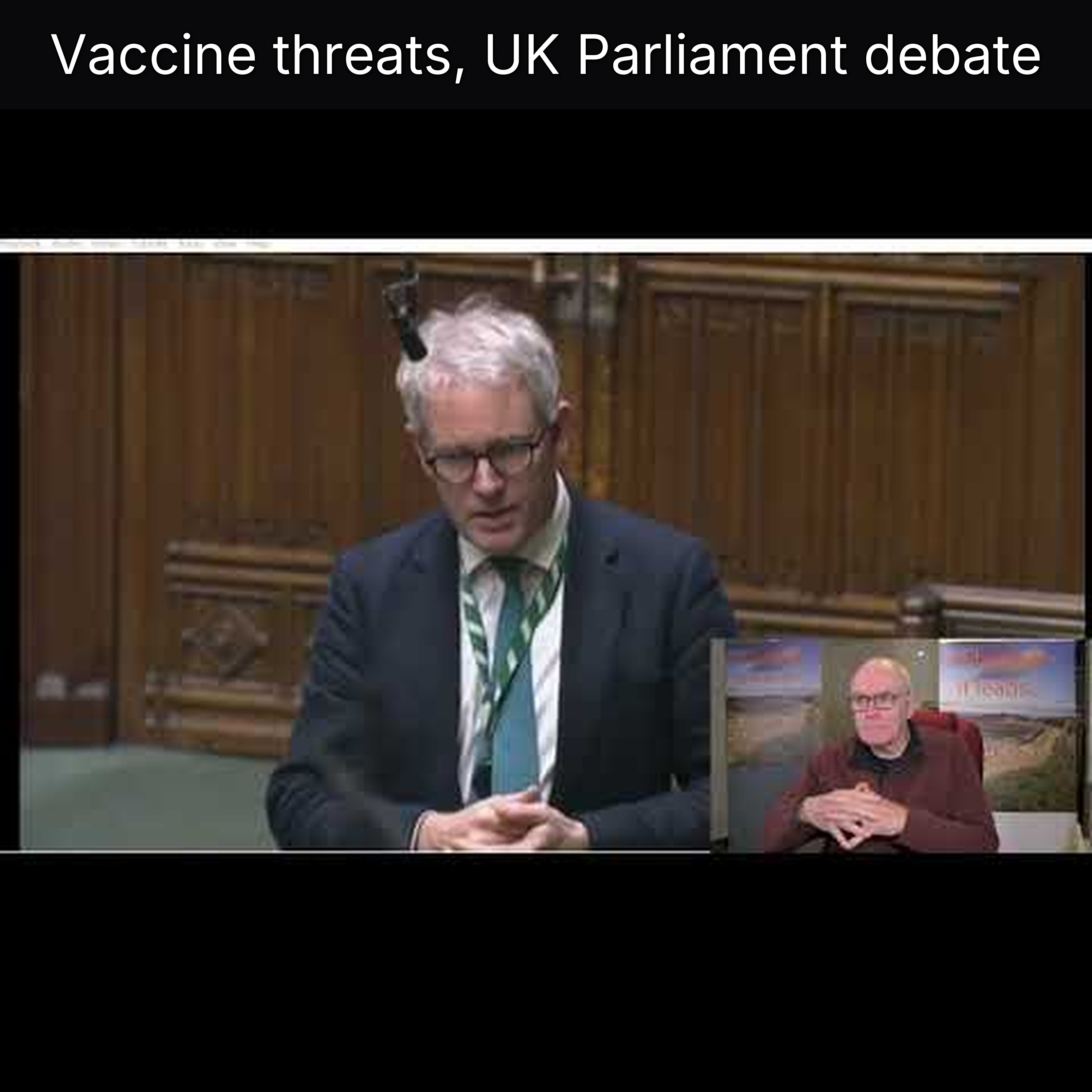 Vaccine threats, UK Parliament debate