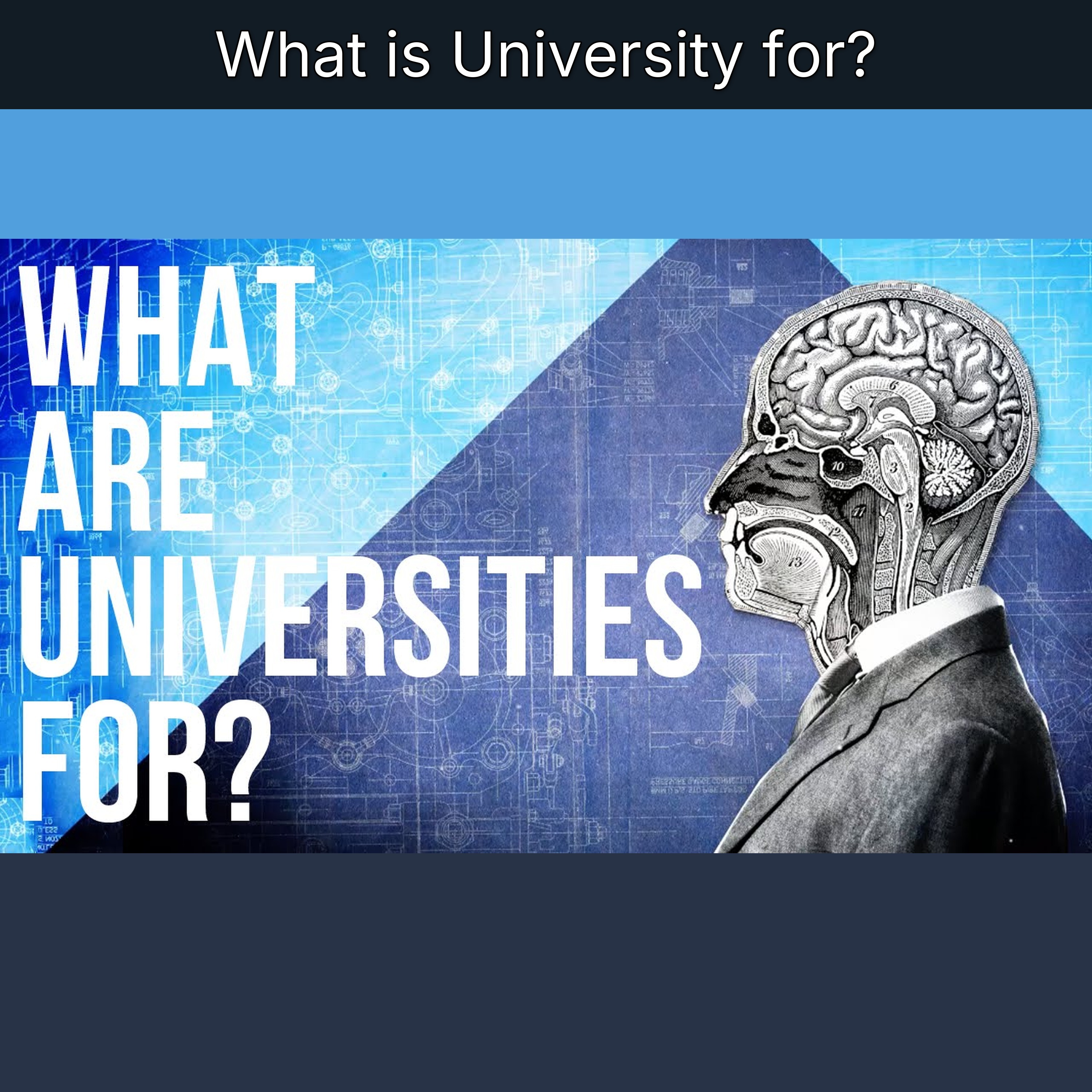 What is University for?