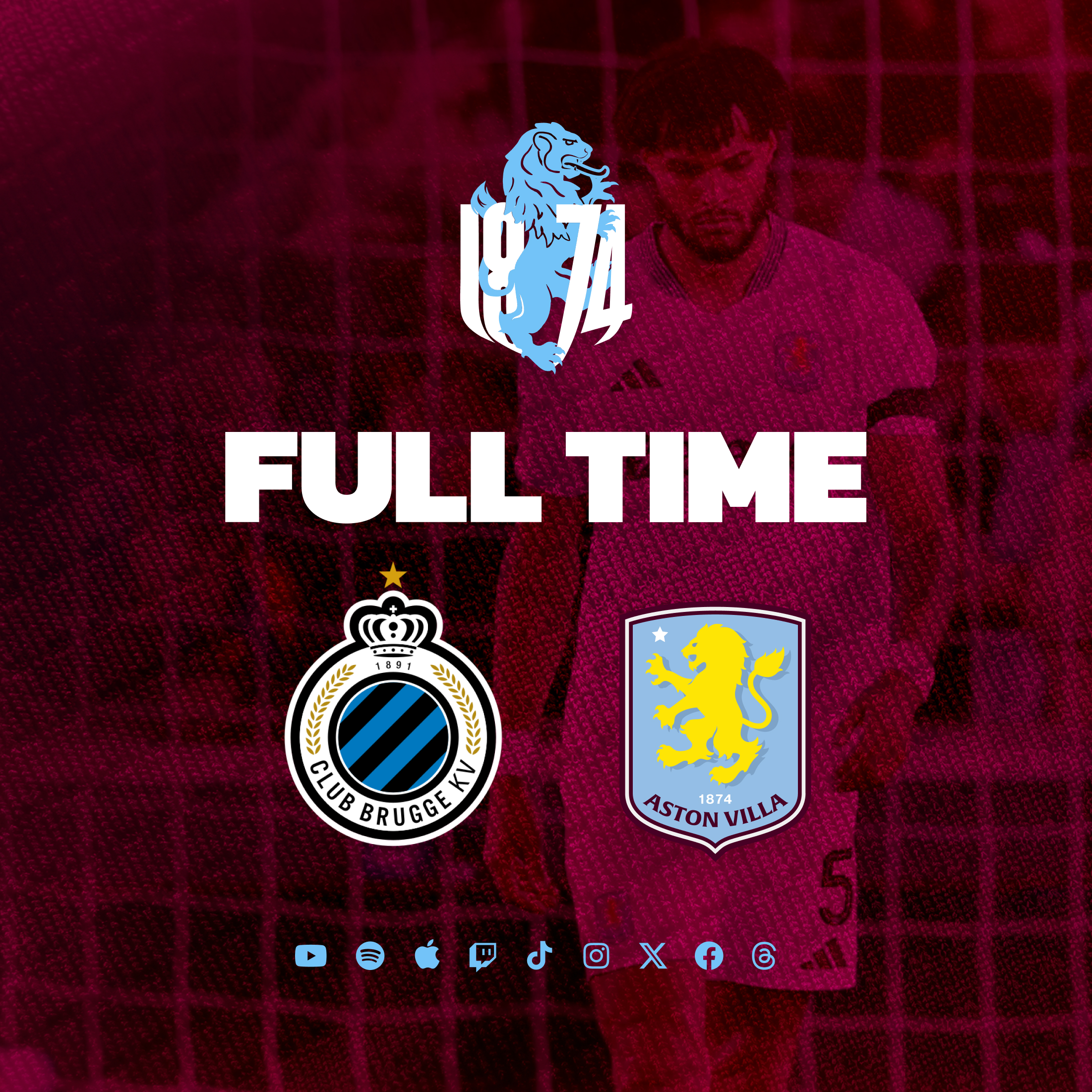 Full Time - Club Brugge 1 - Aston Villa 0