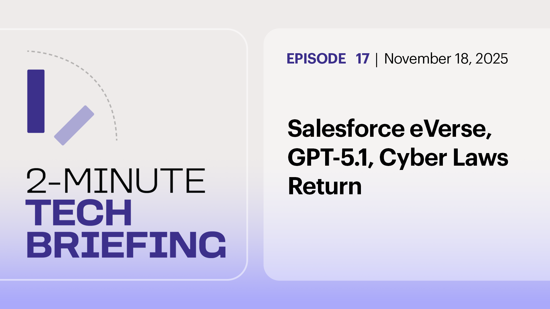 Ep. 17: Salesforce eVerse, GPT-5.1, Cyber Laws Return