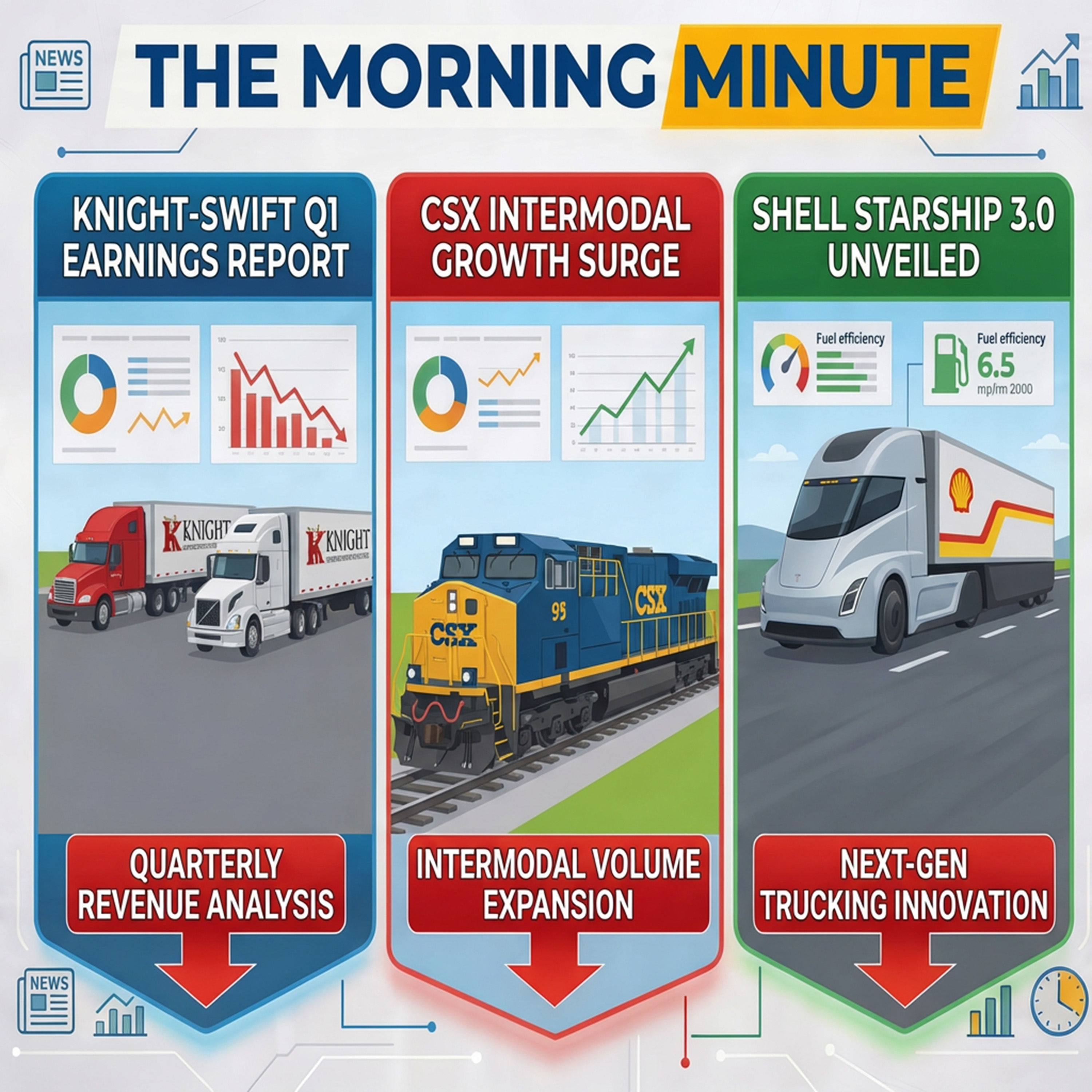 Knight-Swift Q1 Earnings, CSX Intermodal Growth, & Shell Starship 3.0 | The Morning Minute