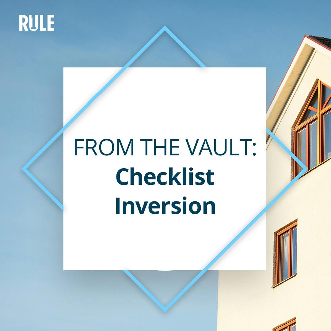 458- FROM THE VAULT: Checklist Inversion