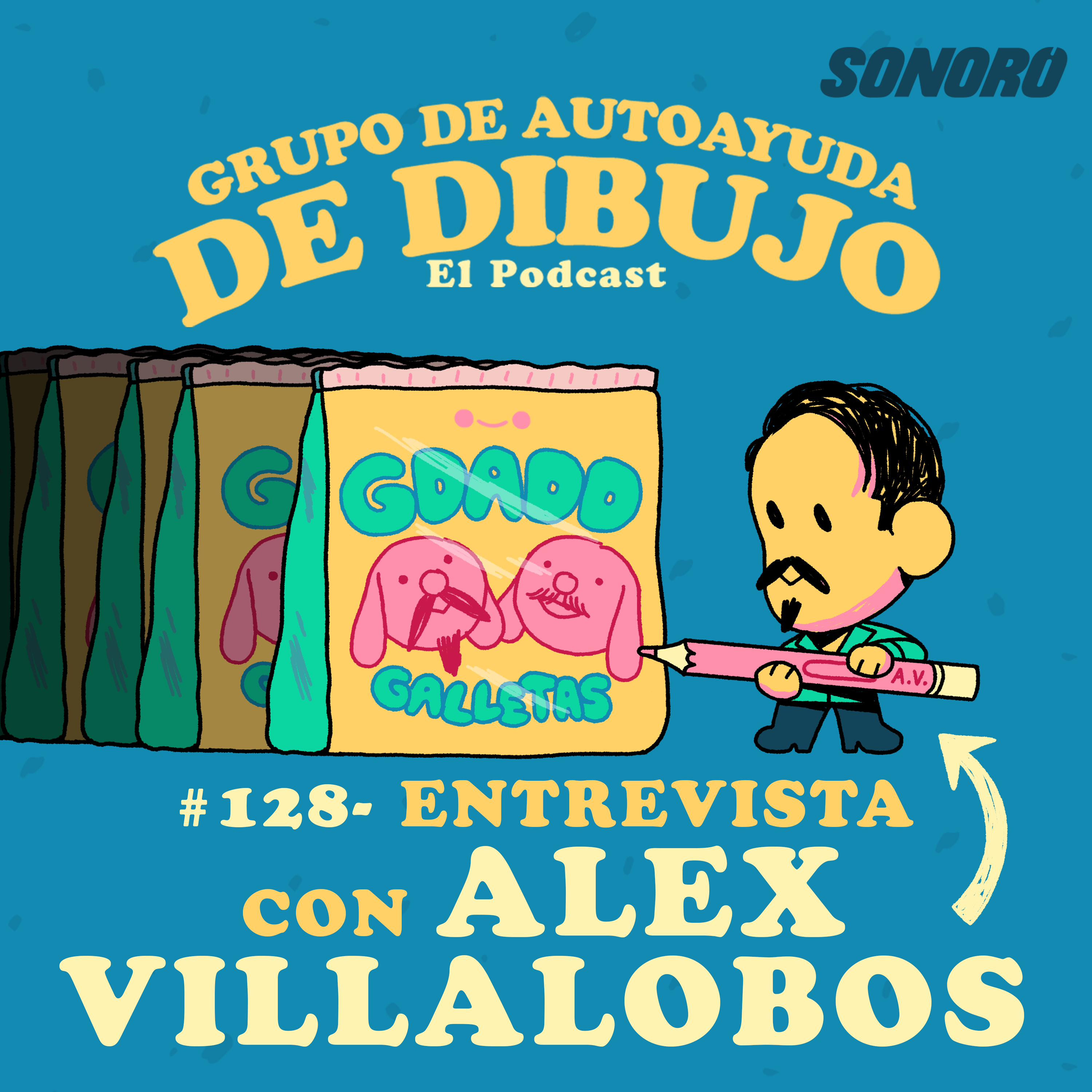 Ep. 128 ENTREVISTA CON ALEX VILLALOBOS: DISEÑANDO PERSONAJES PARA PRODUCTOS episode artwork