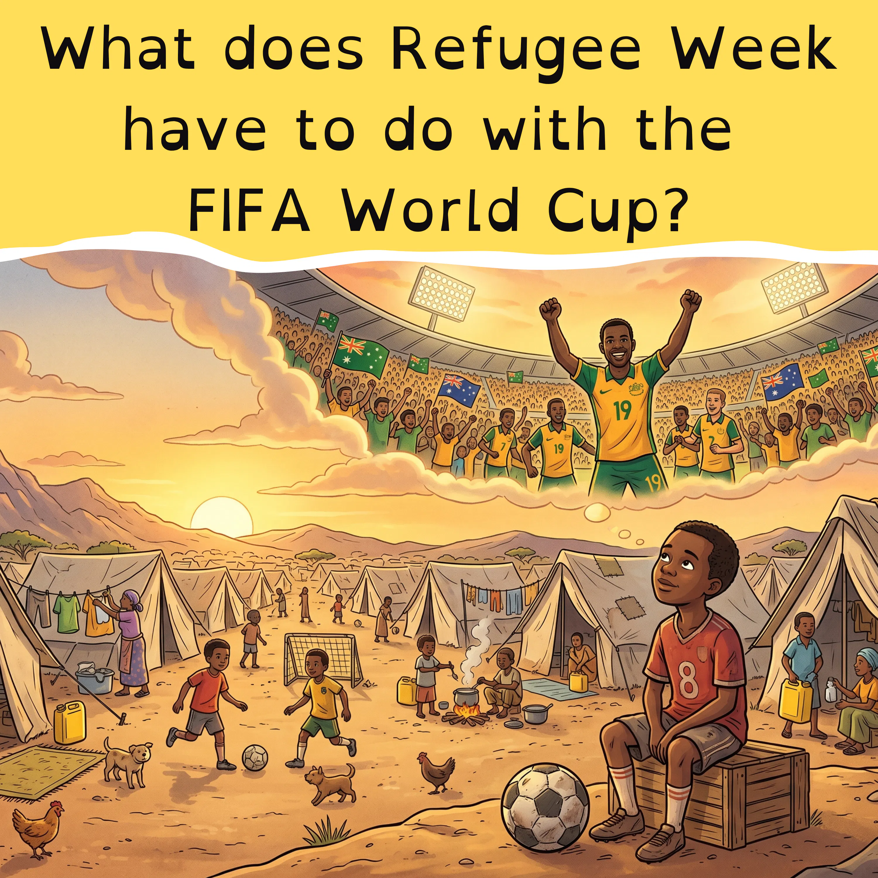 Super Socceroos World Cup win, and the kid playing cricket for his country episode artwork