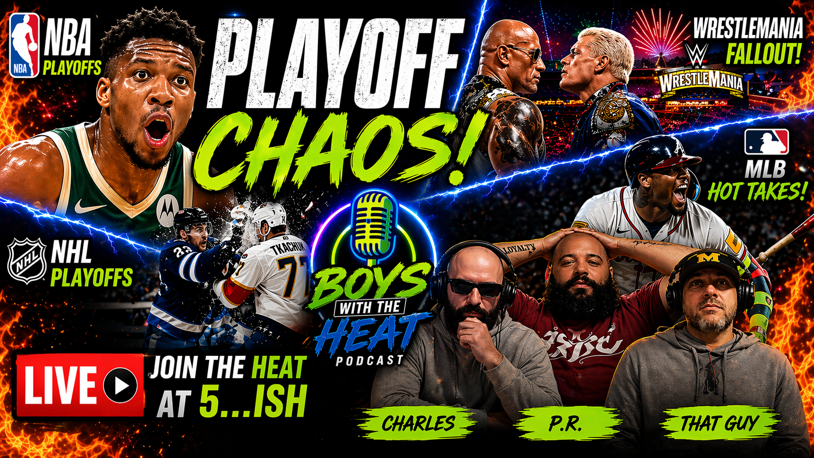 NFL Scandal EXPOSED, WrestleMania Night 2 Reactions & NBA/NHL Playoff Chaos | Boys With The Heat Season 4 Premiere episode artwork