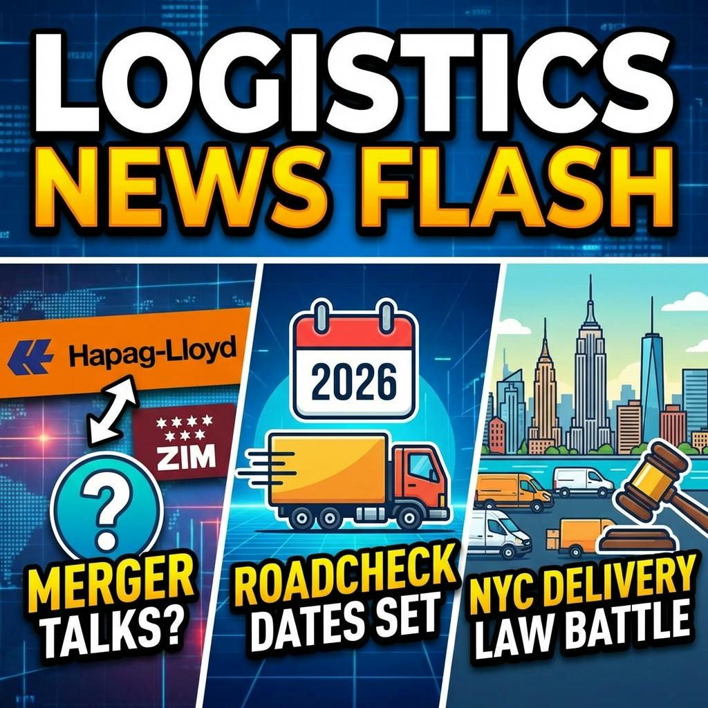 Hapag-Lloyd in talks to acquire Zim, Roadcheck 2026 dates set & NYC delivery law battle | Morning Minute Hapag-Lloyd in talks to acquire Zim, Roadcheck 2026 dates set & NYC delivery law battle | Morning Minute