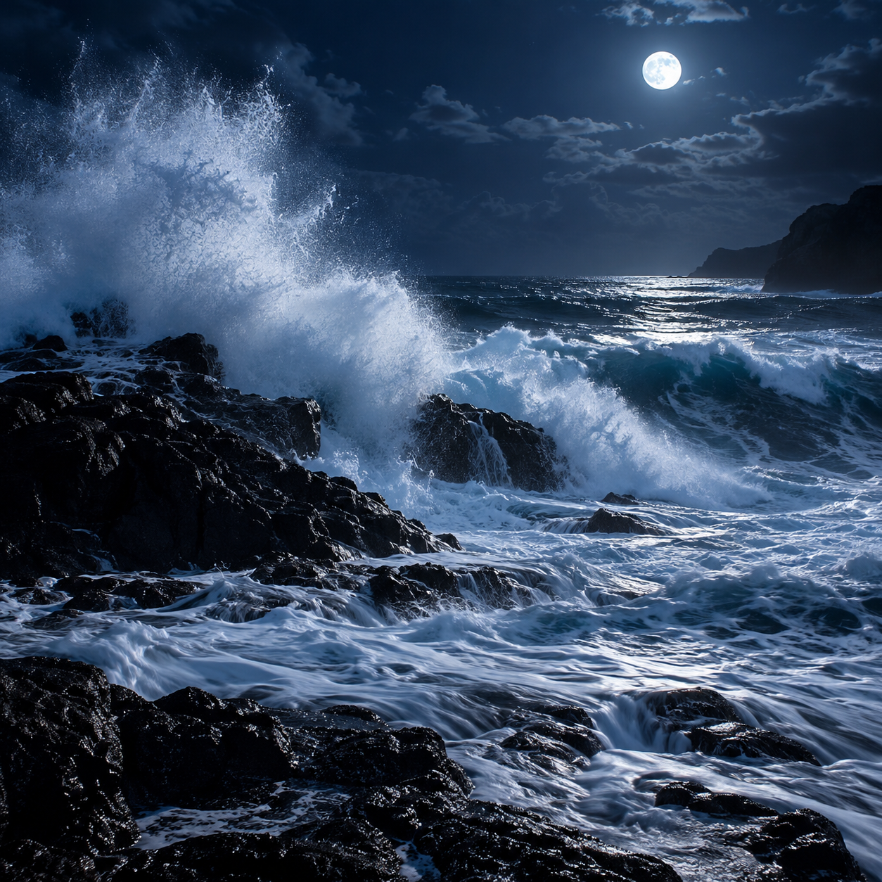 🌊 OLAS ROMPIENTES, ESPUMA POTENTE y RESACA CONTRASTADA — 2 H de océano nocturno para dormir