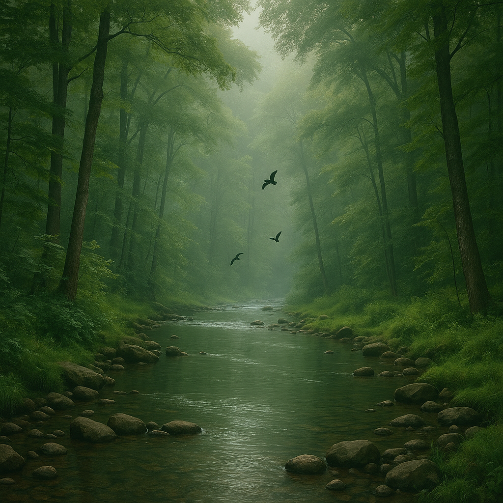 Calm Forest with River and Birds | Peaceful Nature Sounds for Relaxation and Sleep