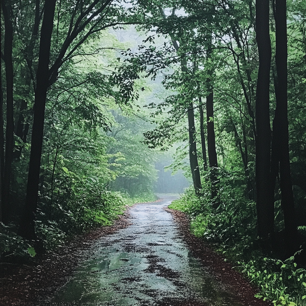 Listen To The Rain On The Forest Path, Relax, Reduce Anxiety, And Sleep Deeply