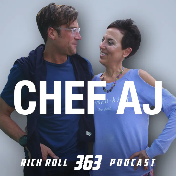 Cover art for the episode "Ultimate Weight Loss Secrets With Chef AJ" from The Rich Roll Podcast
