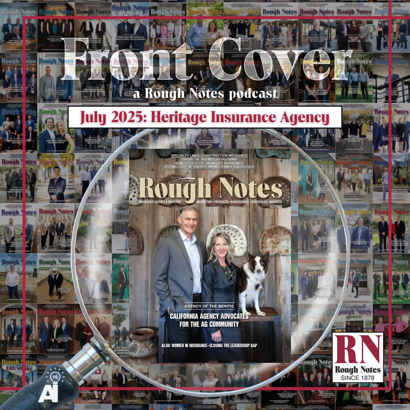 Rough Notes Front Cover, July 2025: Kelly & Steve Mora, Heritage Insurance Agency