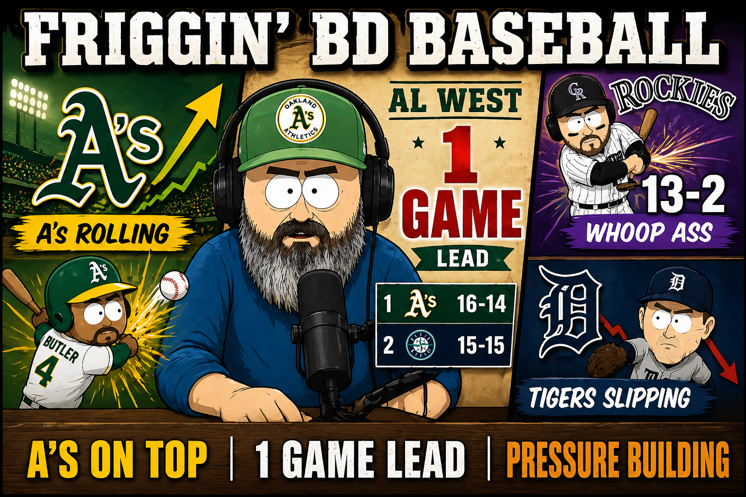 BD Baseball: A’s Still on Top, Tigers Gut Punch, Rockies Hang 13