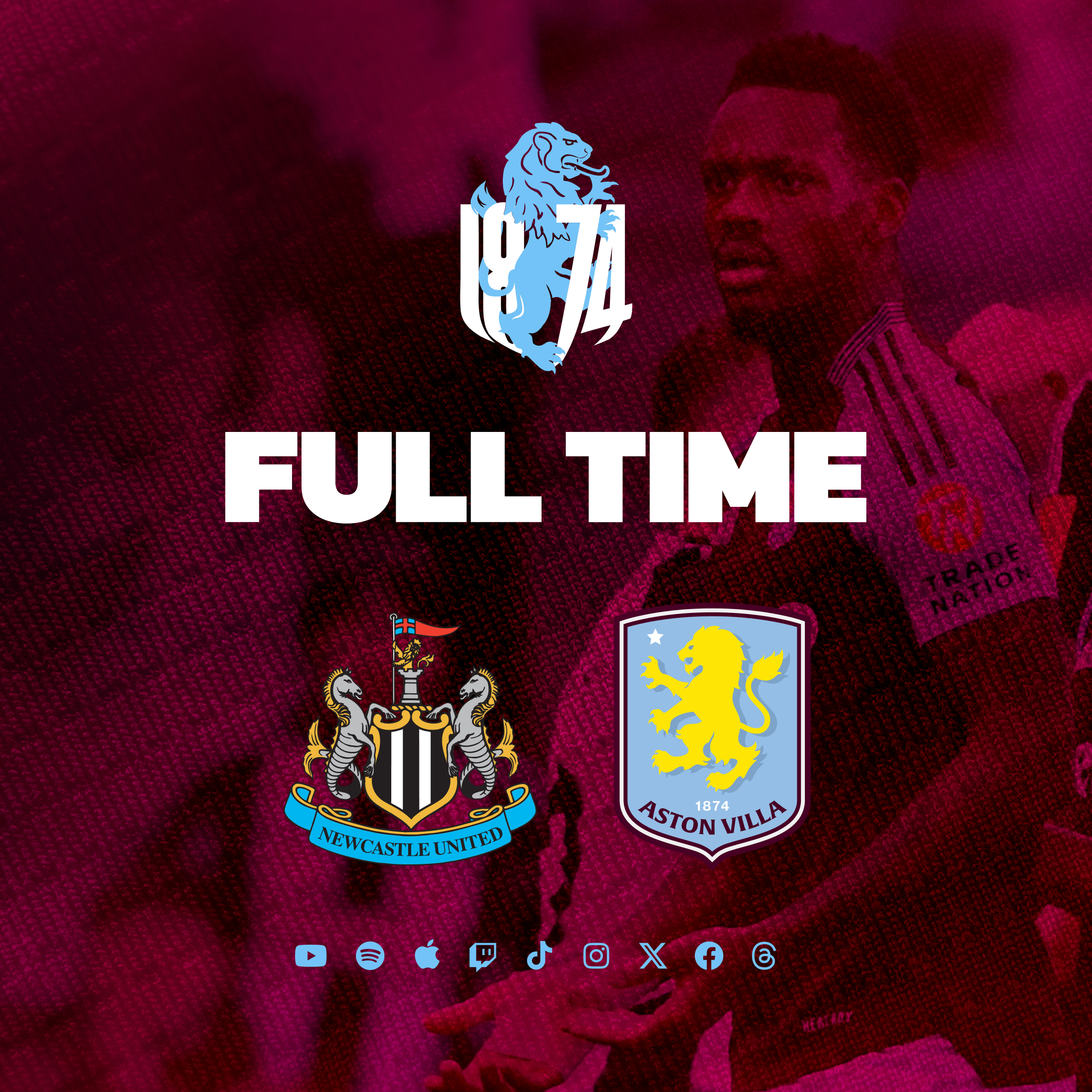 Full Time - Newcastle United 3 - Aston Villa 0