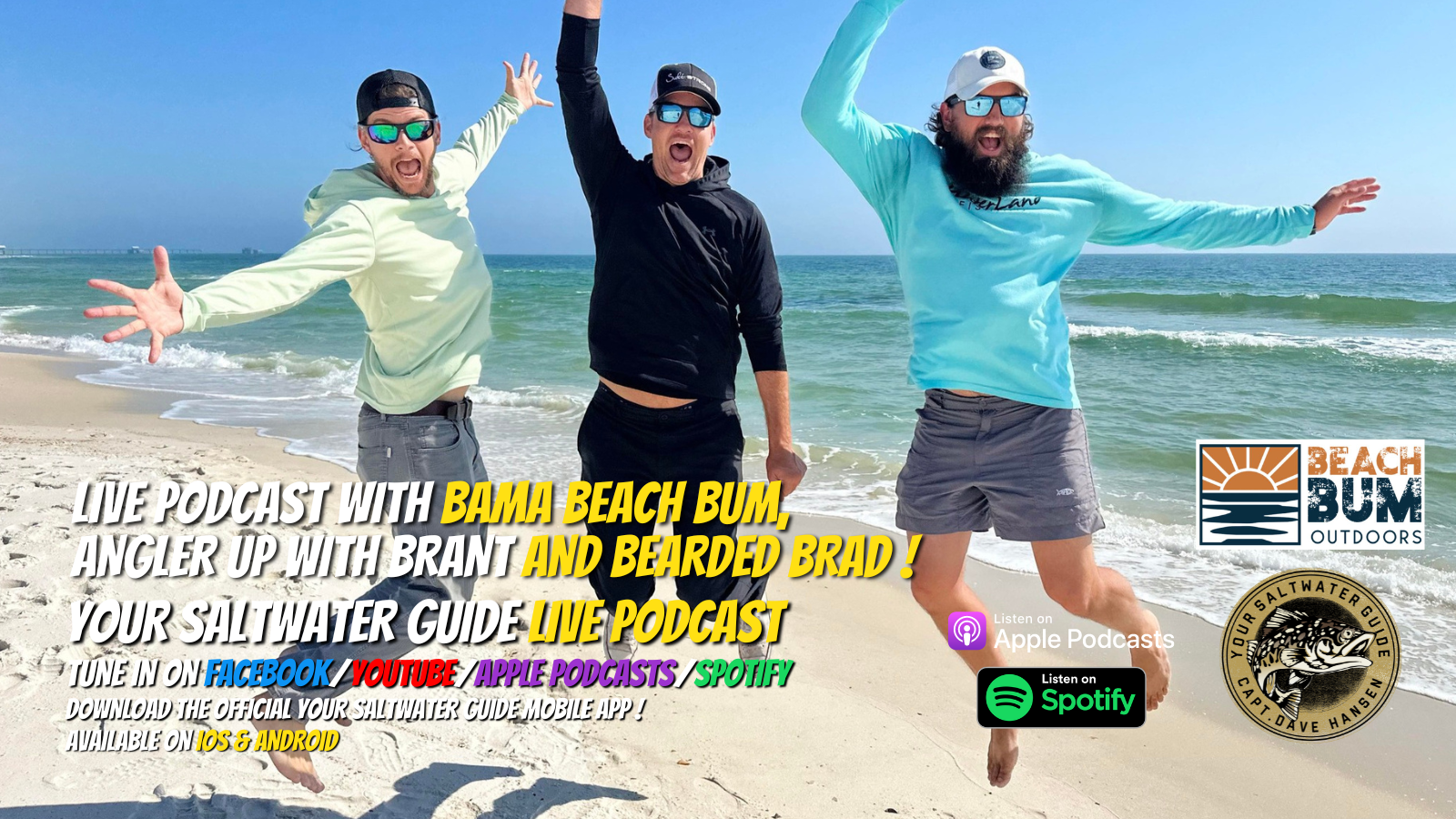 LIVE Podcast with Bama Beach Bum, Angler Up with Brant and Bearded Brad ! - (Beach Bum Outdoors) !