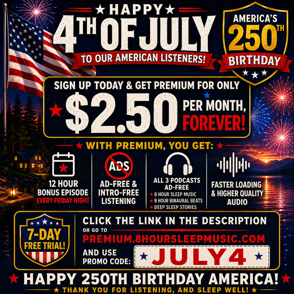 ๐ HAPPY 250TH AMERICA! Get Premium For Only $2.50 Per Month FOREVER! Use Promo Code "JULY4" at Checkout ๐บ๐ธ episode artwork