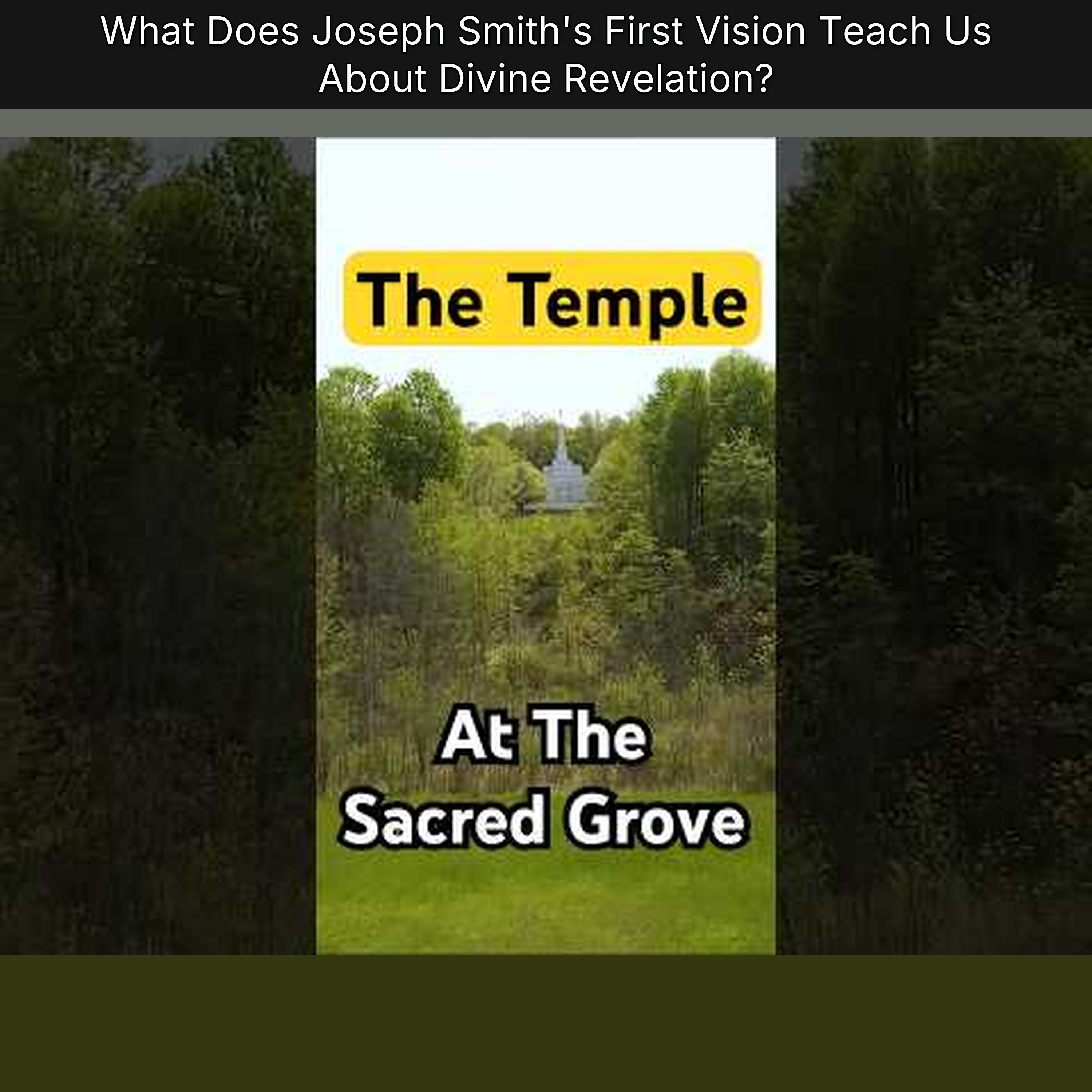 What Does Joseph Smith's First Vision Teach Us About Divine Revelation? episode artwork