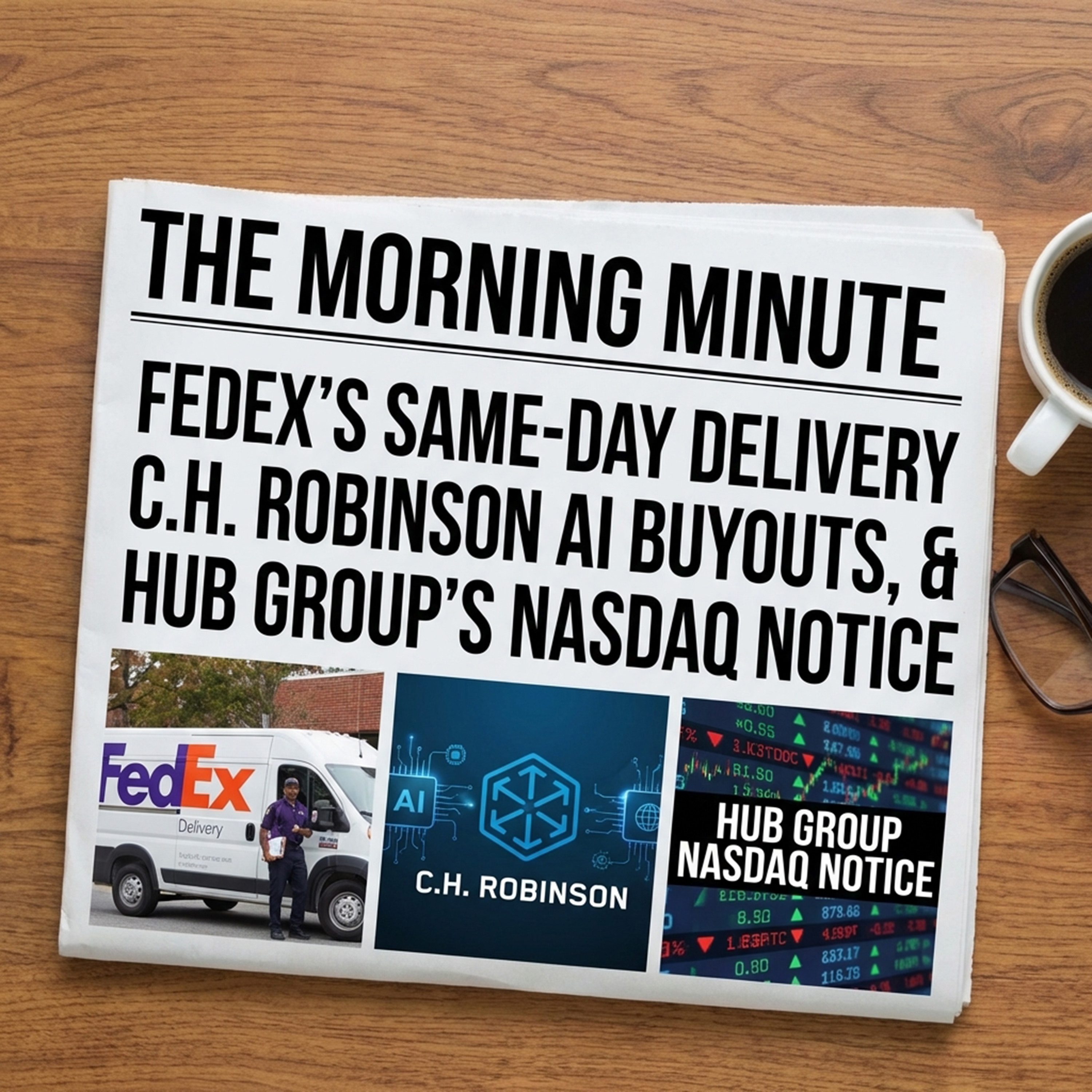 FedEx's Same-Day Delivery Push, C.H. Robinson AI Buyouts, & Hub Group's Nasdaq Notice | The Morning Minute