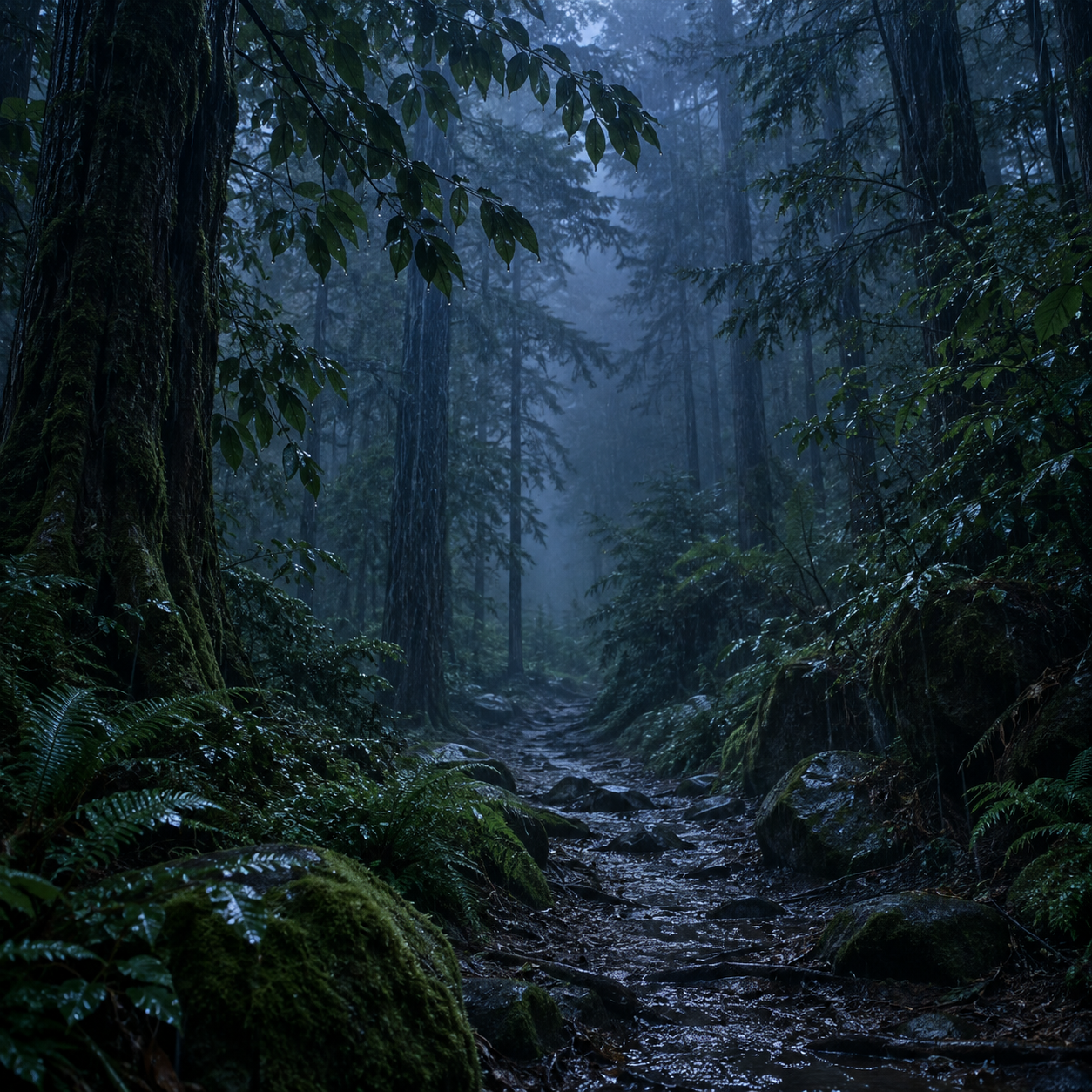 🌧️ LLUVIA FINA en el BOSQUE, GOTAS SUAVES y VELO SEDOSO — 2 H de lluvia estable para dormir