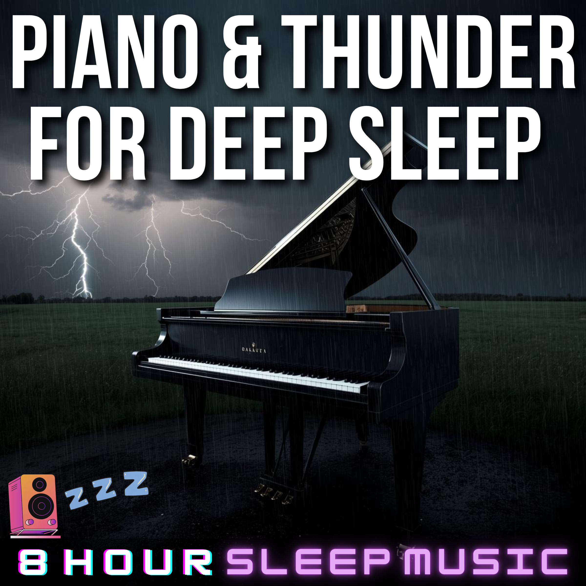 🌩️ 8 Hours of Piano & Thunder for Deep Sleep | Soothing Sounds to Relieve Stress & Anxiety 🎹