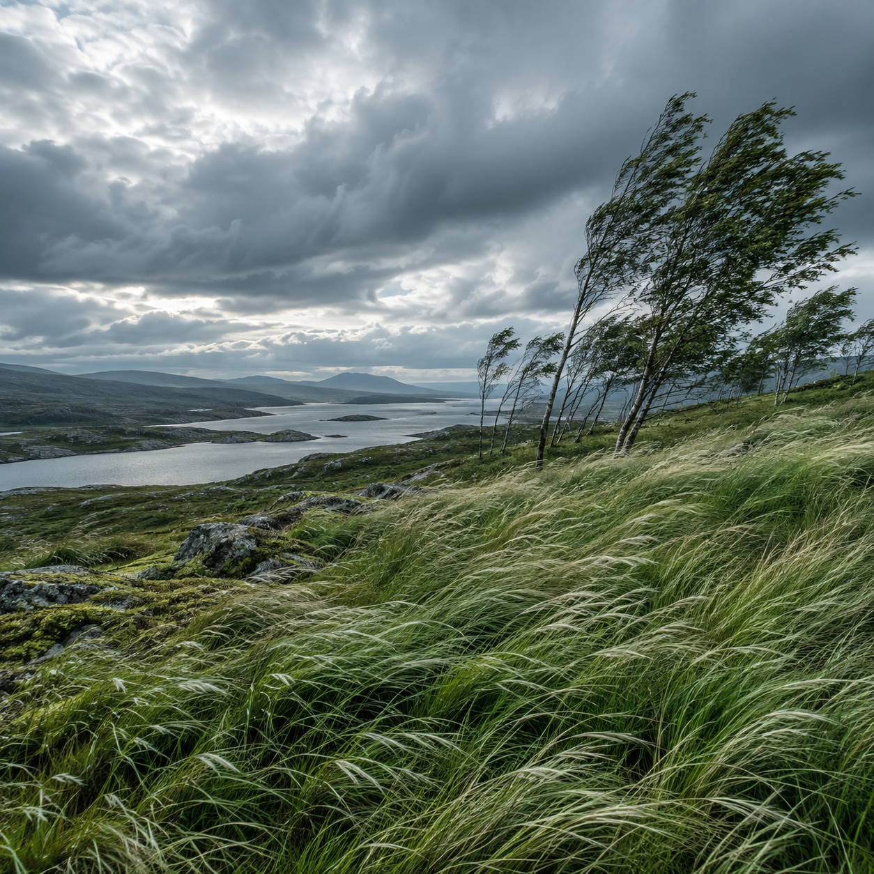 🌬️ SUSTAINED WIND, BENDING GRASS and DEEP AIRFLOW — 1 H of open landscape for breathing and release