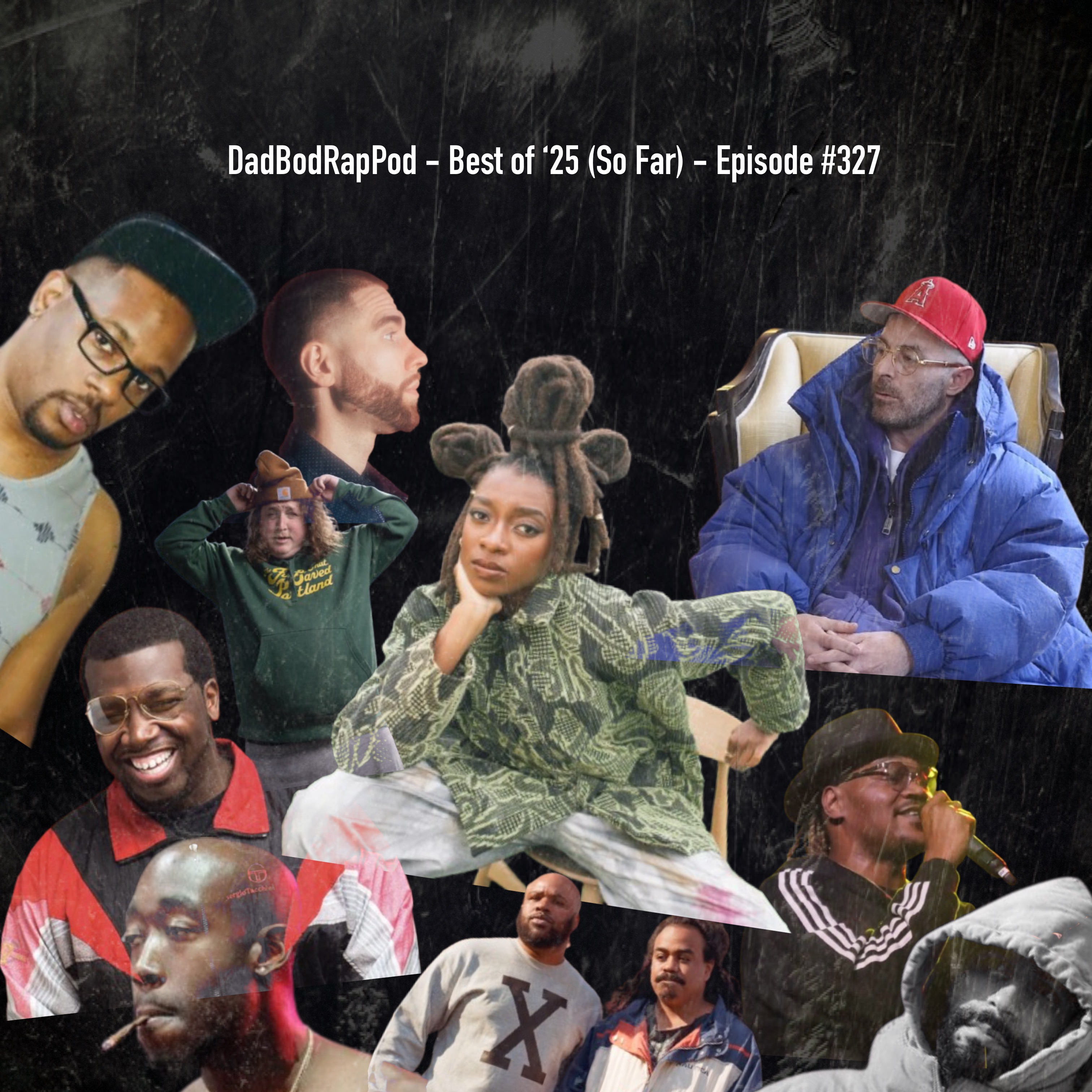 Dad Bod Rap Pod episode art: Episode 327-The Best Albums of 2025 (thus far)