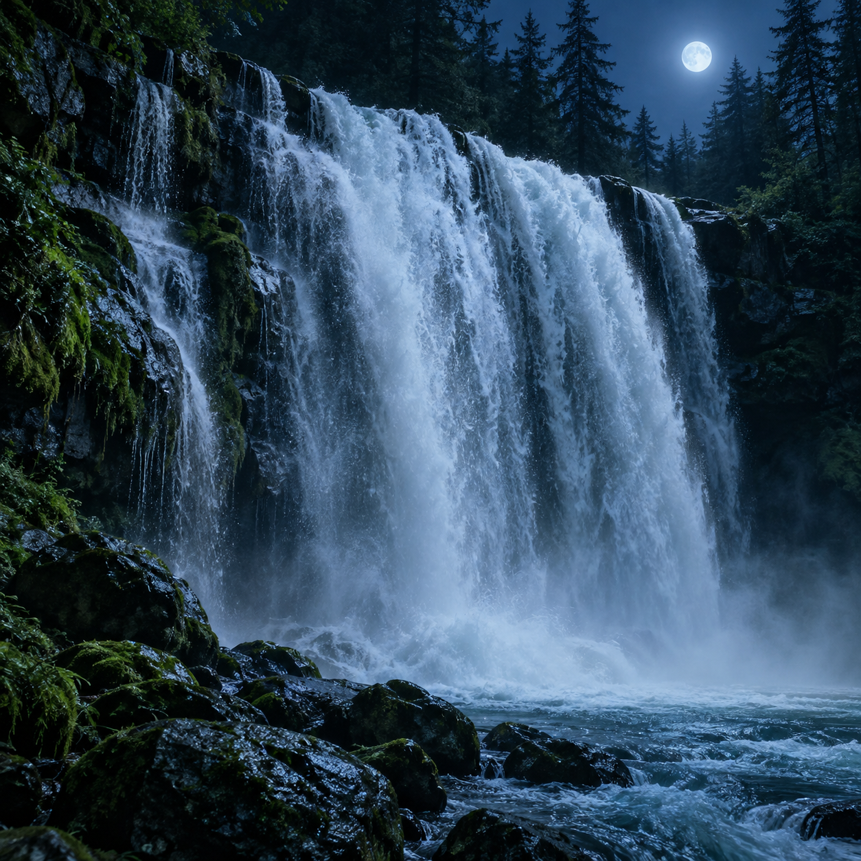 💧 CASCADA ANCHA y CORTINA DE AGUA MUY REGULAR — 2 H de potencia natural para dormir profundamente