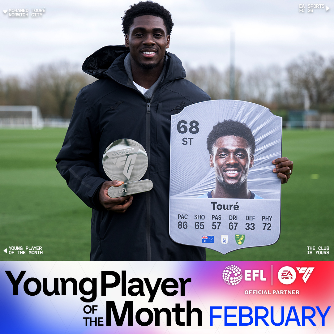 Mohamed Touré (Norwich City) - EA Sports FC EFL Young Player of the Month