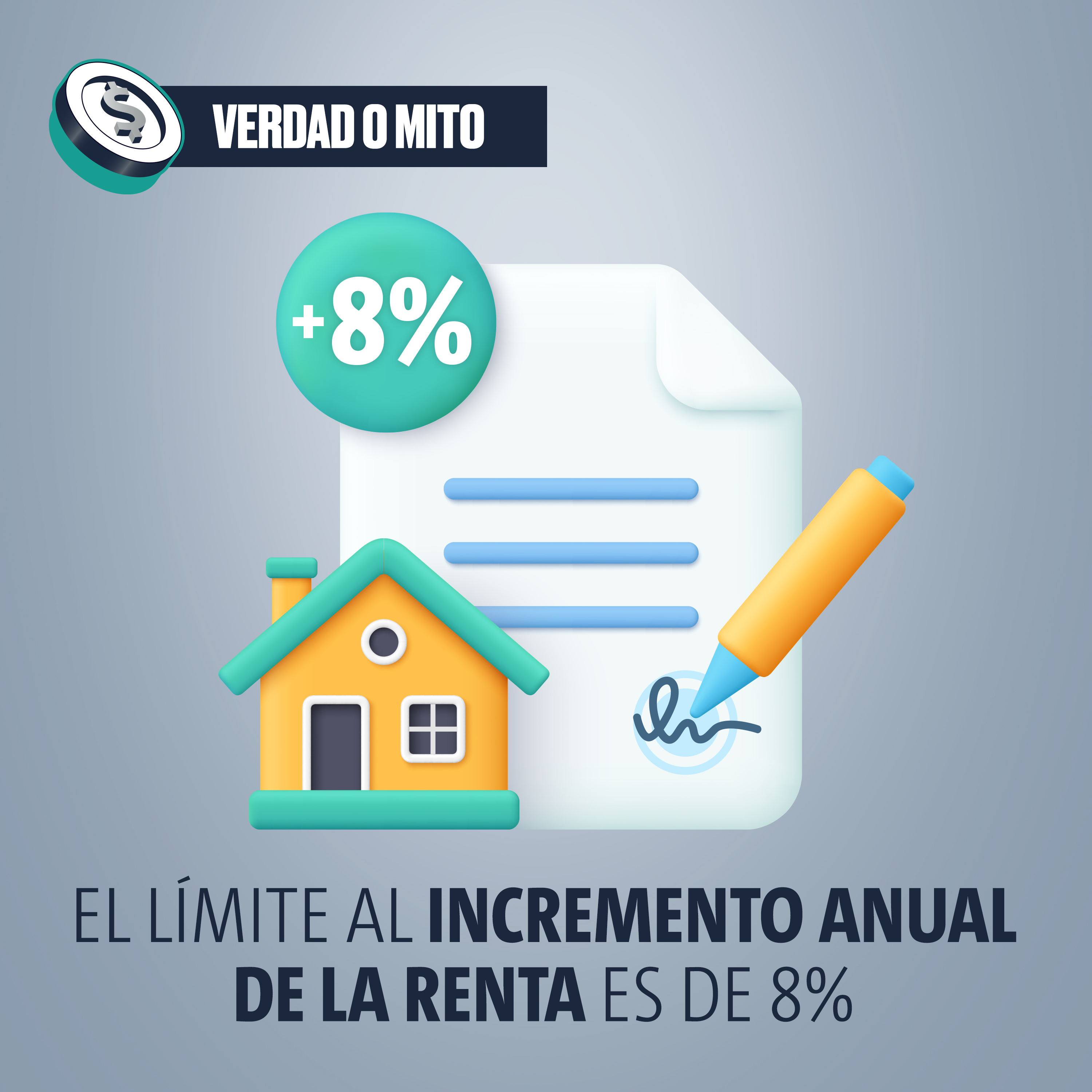 VERDAD O MITO: El límite al incremento anual de la renta es de 8%