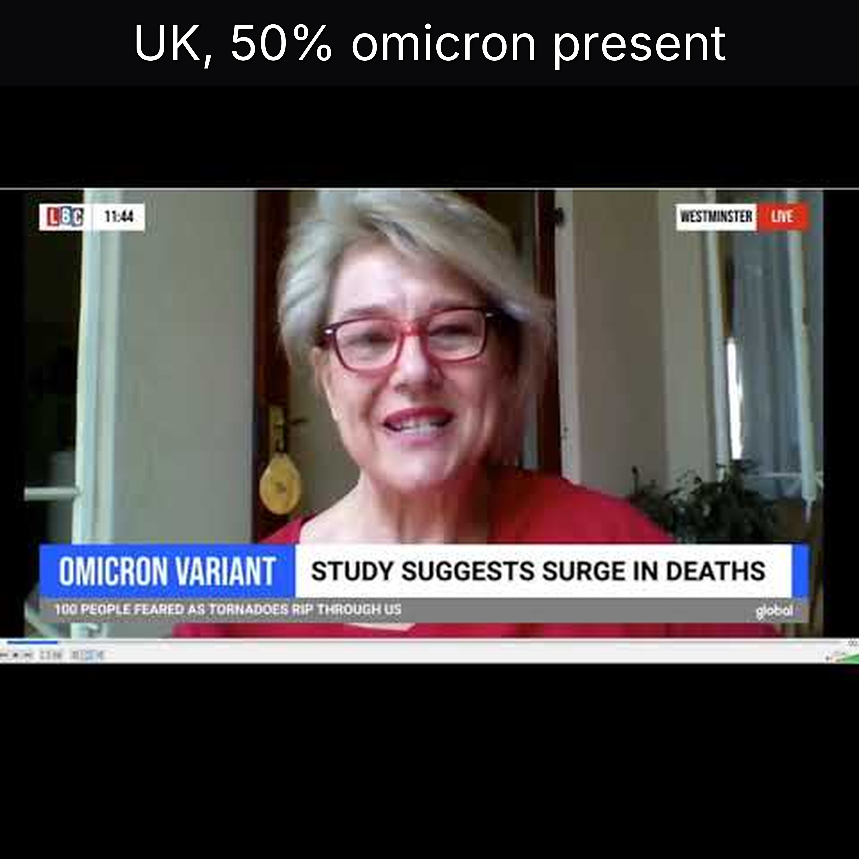 UK, 50% omicron present