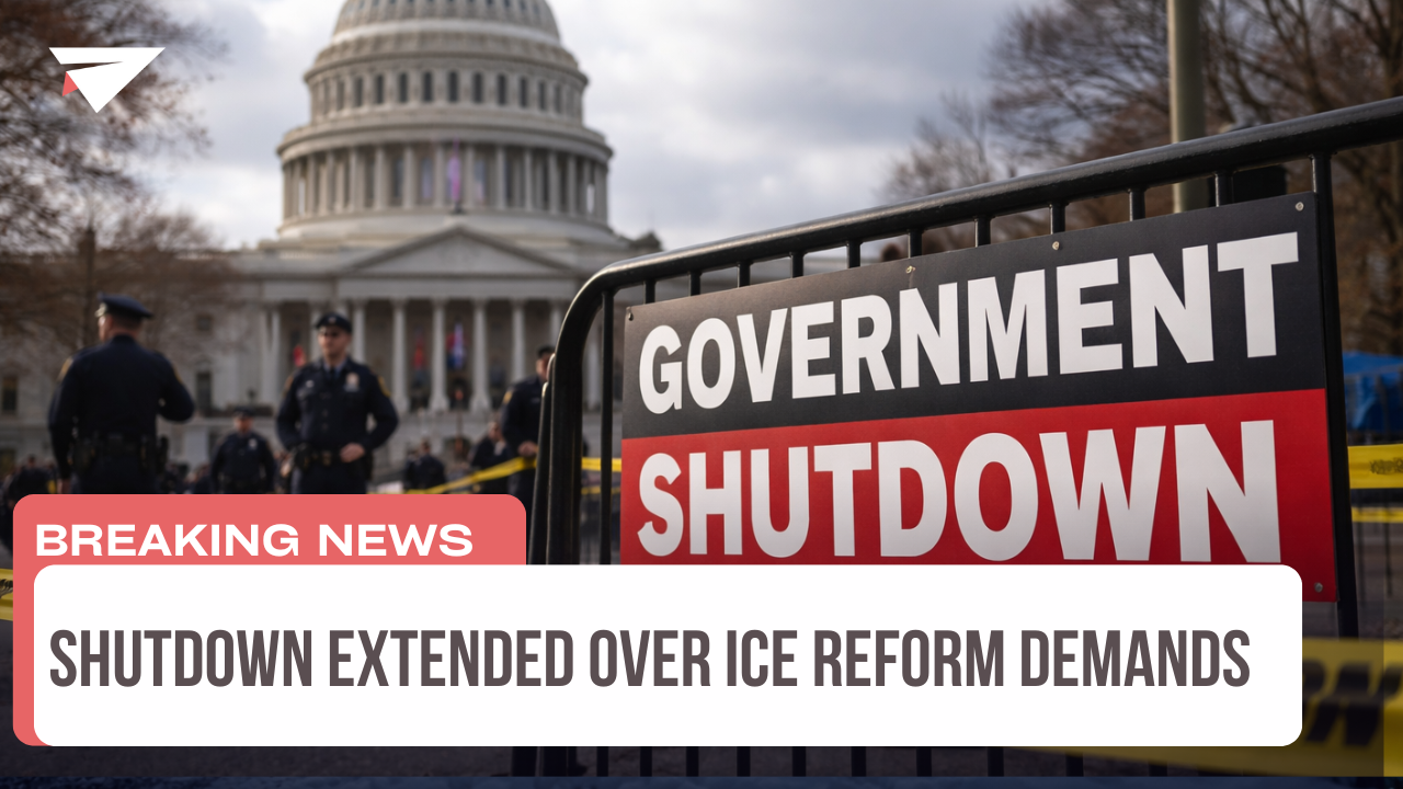 Political News, Shutdown Extended Over ICE Reform Demands, BREAKING NEWS