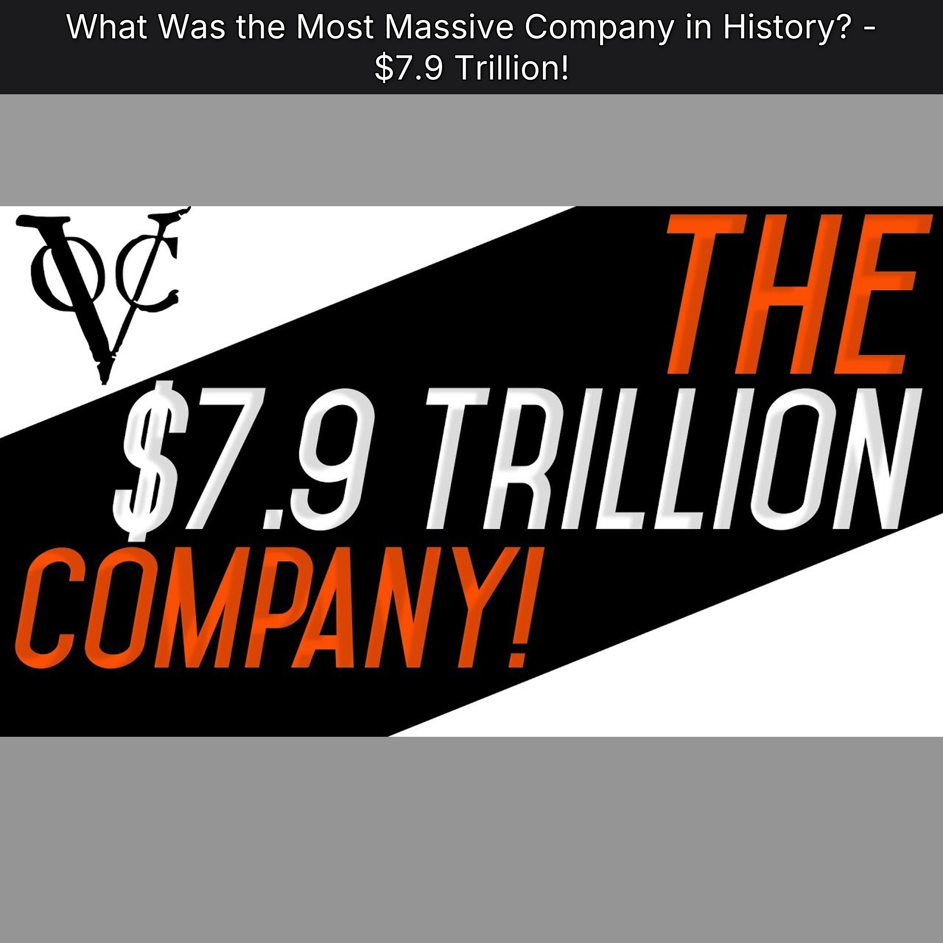 What Was the Most Massive Company in History? - $7.9 Trillion!