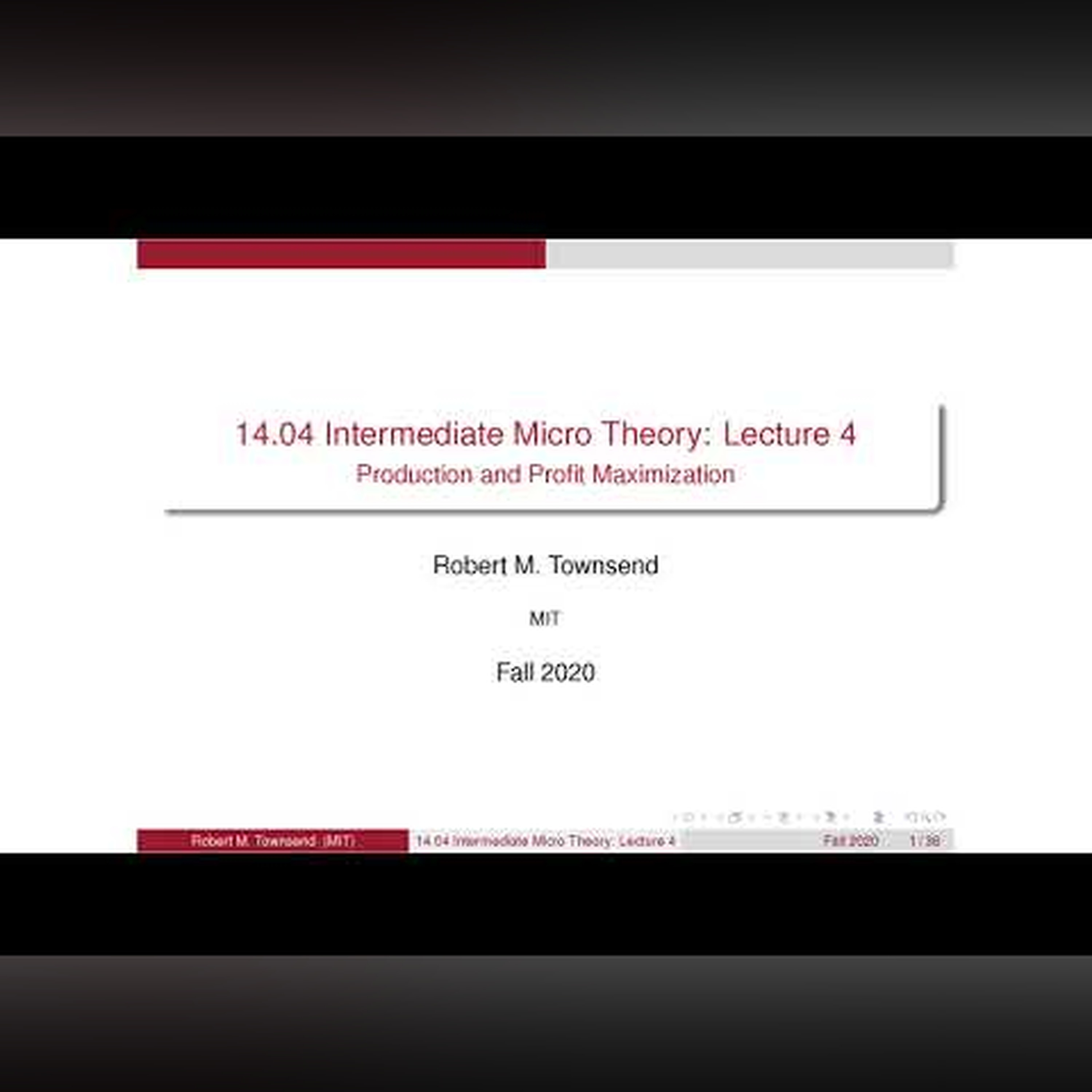 Lecture 4: Production and Profit Maximization