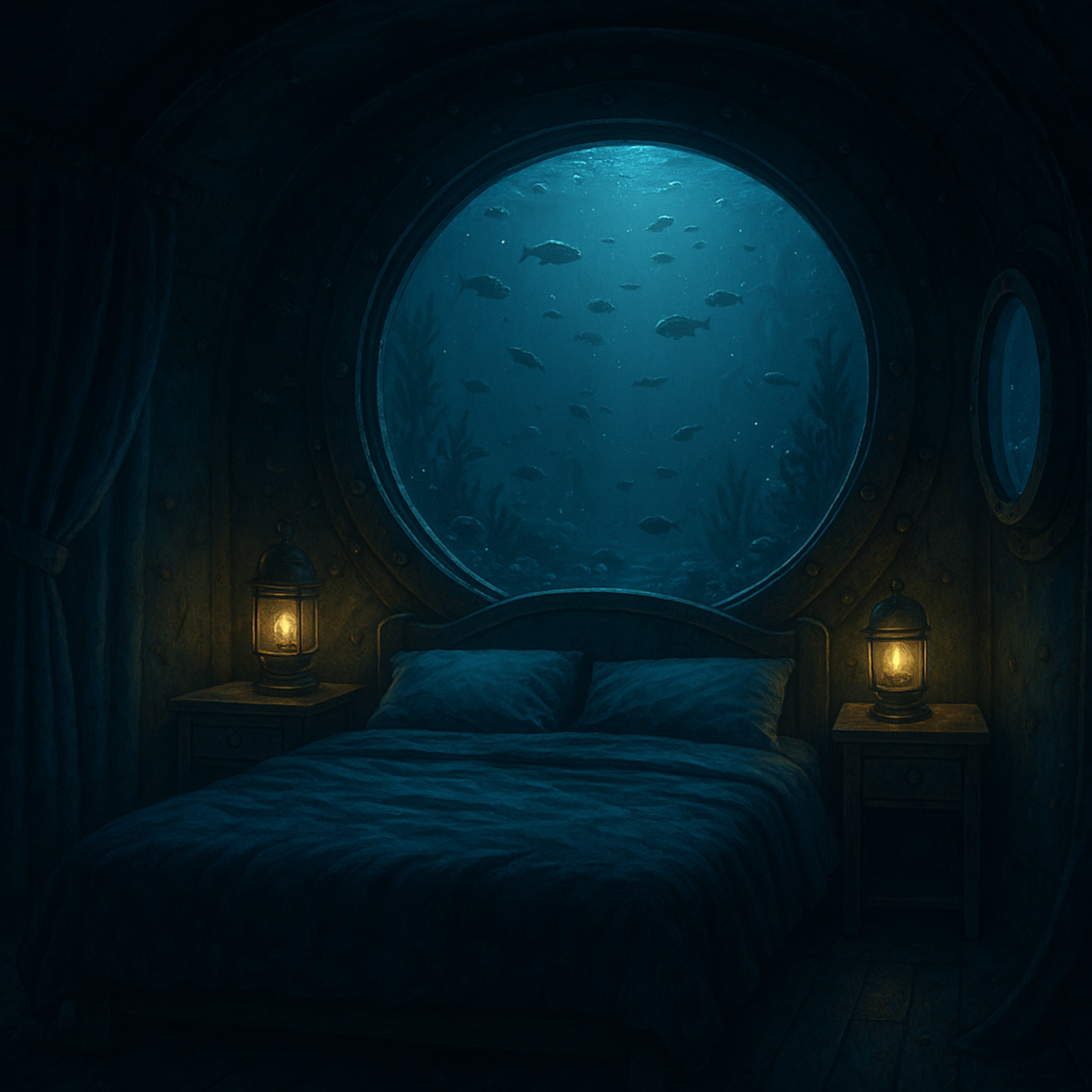 Deep Sea Bedroom Hideaway | Relaxing Underwater Submarine Sleep Sounds 🌌