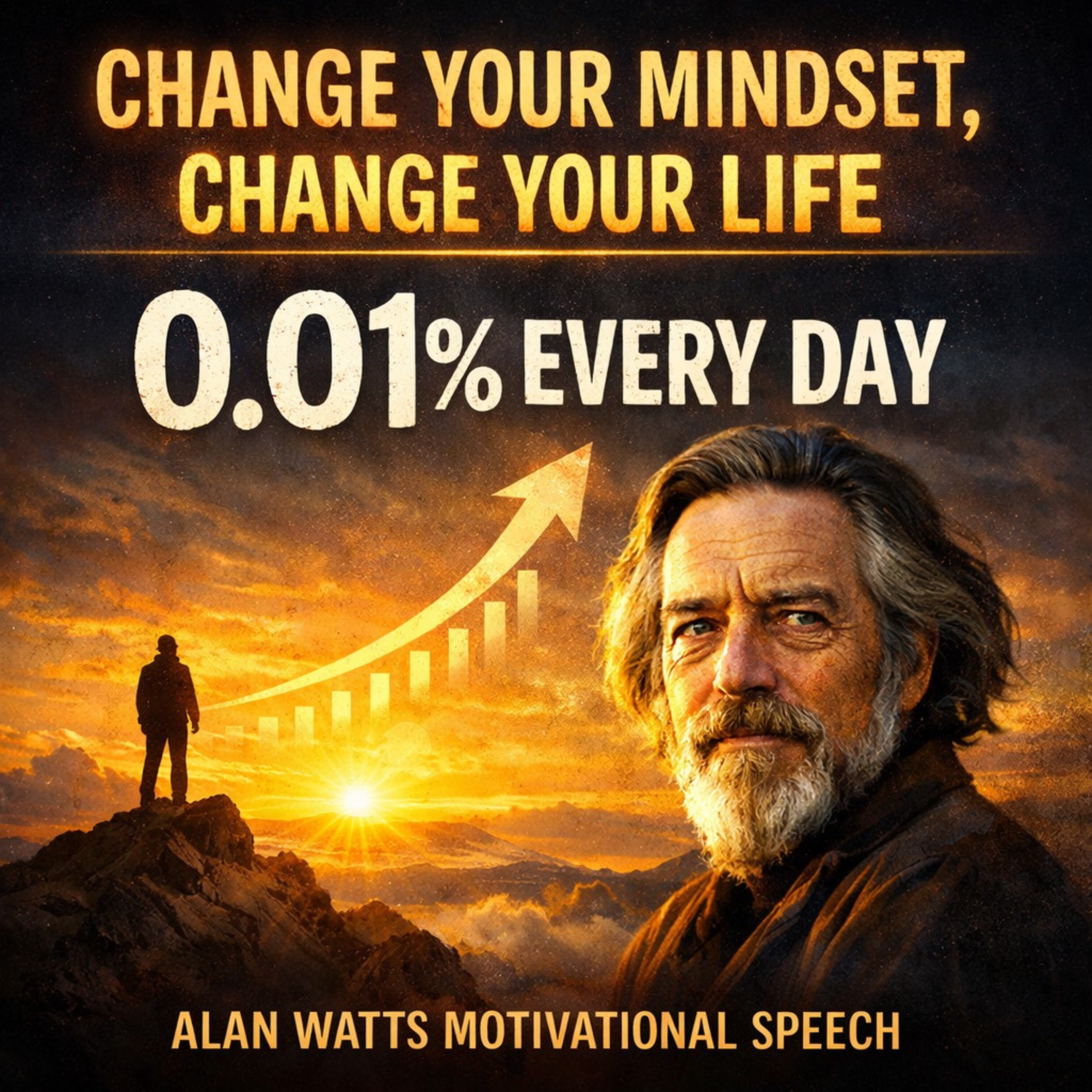 Change Your Mindset, Change Your Life – 0.01% Every Day - Alan Watts Motivational Speech