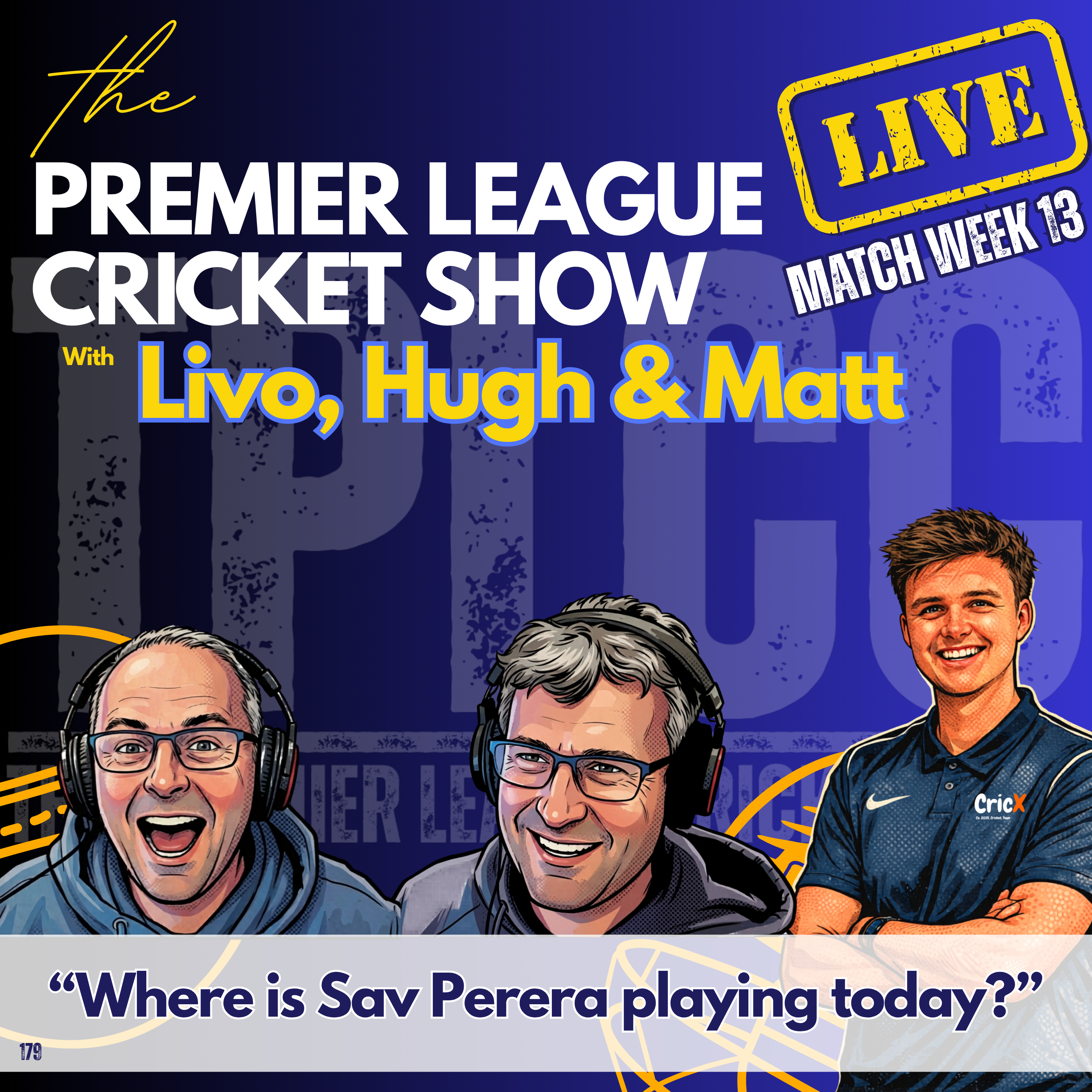 The Premier League Cricket Show from TPLCC with “Where is Sav Perera playing today?” episode artwork