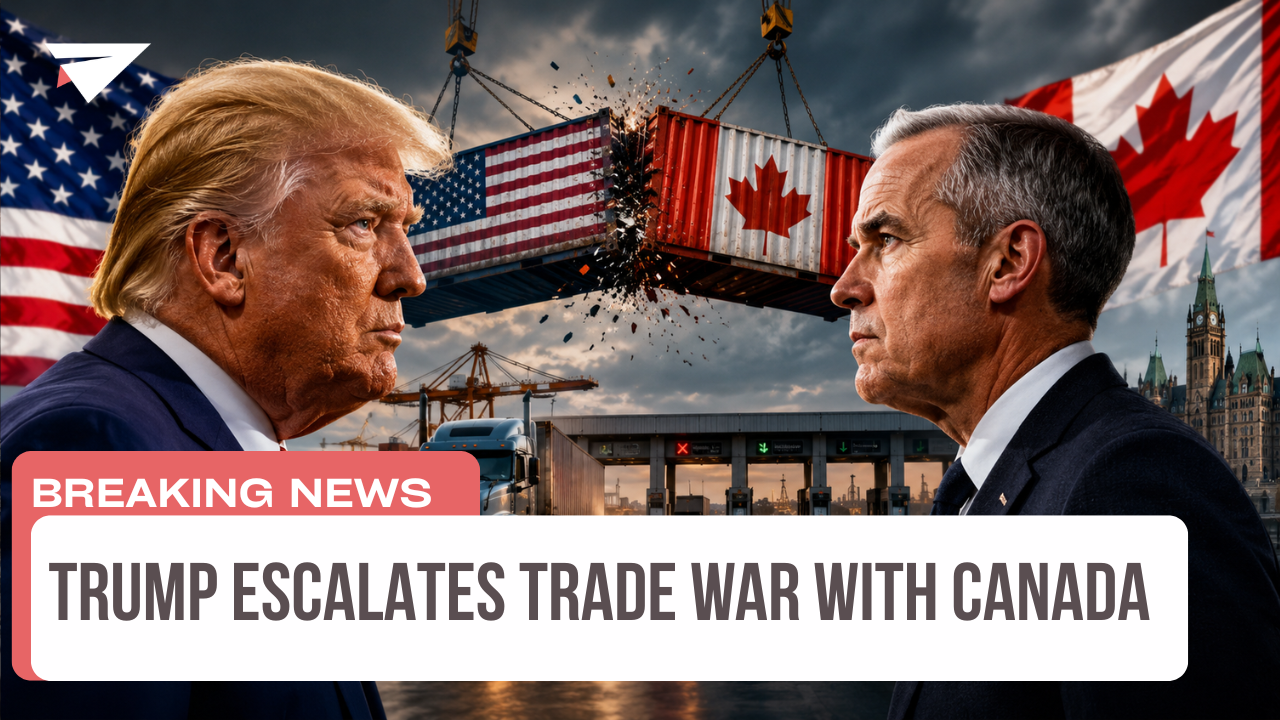 Trump escalates trade war with Canada, Breaking News