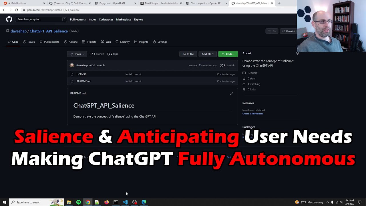 ChatGPT API with Salience and Anticipation of User Needs: Towards a fully autonomous assistant | Artificial Intelligence Masterclass