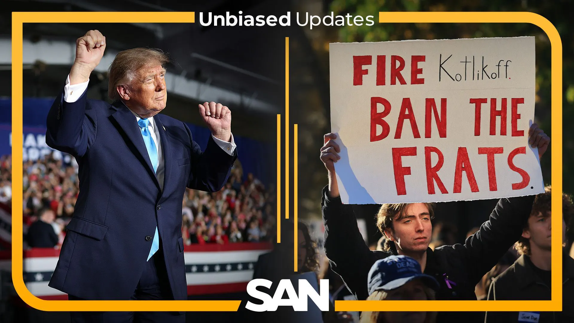 Trump shifts ad costs to MAGA super PAC; Cornell protests fuel no-confidence vote