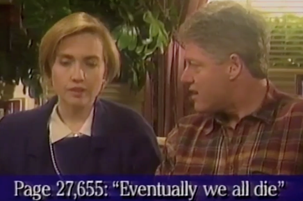 "We're all going to die" – Joni Ernst? Nope. Bill and Hillary Clinton.