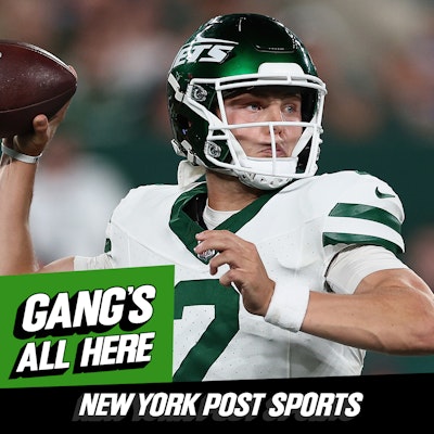 New York Jets' Will McDonald IV, right, warms-up during a practice