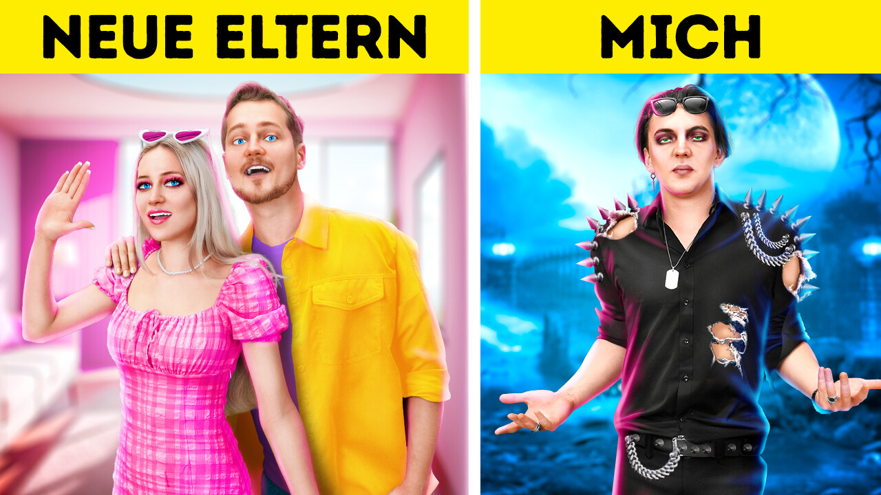 Ich wurde von guten Eltern adoptiert! Gute VS schlechte Adoptivfamilien | Schwarz VS Pink Hacks episode artwork