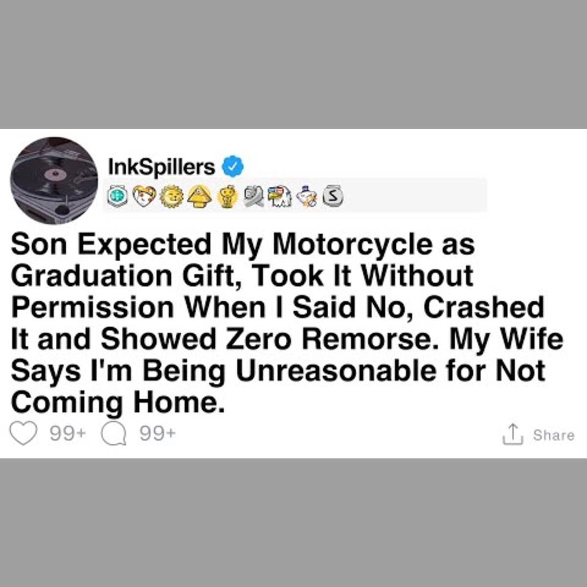 Son Crashes Father's Motorcycle After Taking it Without Permission