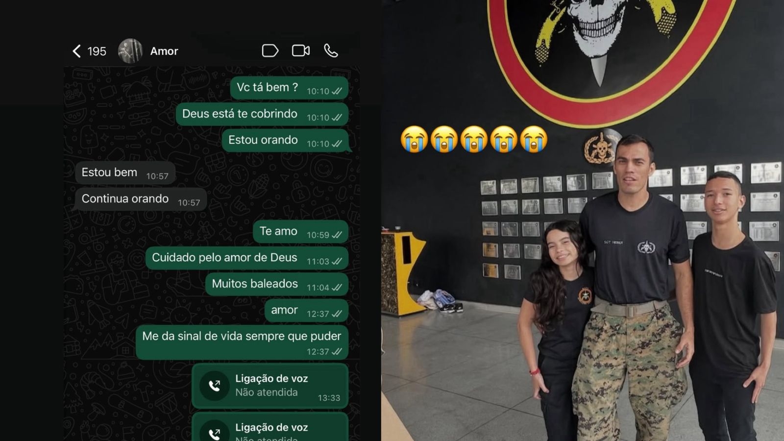 Mulher de sargento morto no Rio conversou com ele minutos antes: 'Não consigo explicar essa dor'