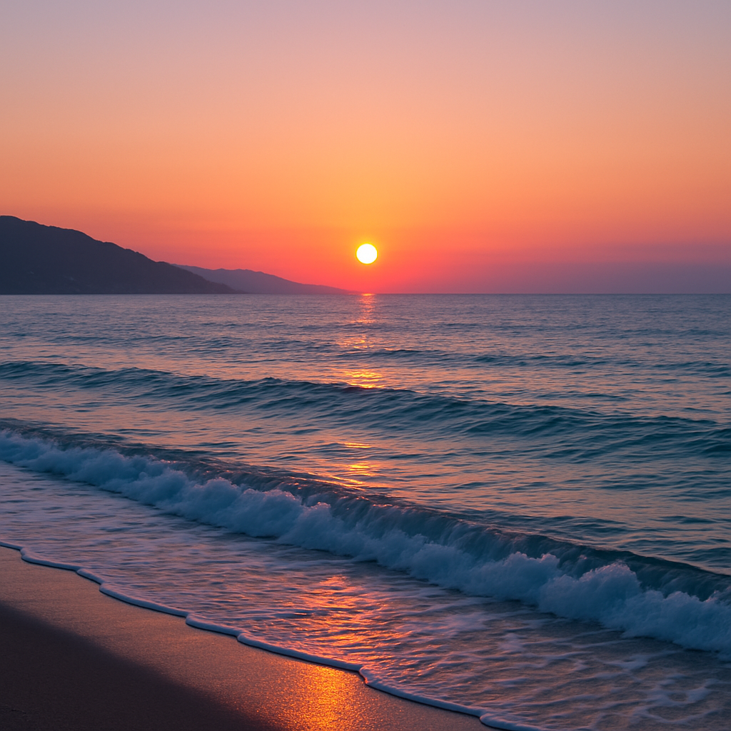 Relaxing Dusk Sea Waves in Italy | Gentle Ocean Ambience for Sleep and Meditation